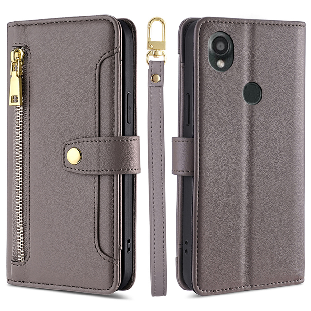 Leder -telefonständer Cover Für Kyocera Digno SX3 KYG02 Reißverschluss -taschenbrieftasche Mit 2 Gurten - Grau, Kyocera Digno SX3 KYG02
Leder -telefonständer Cover Für Kyocera Digno SX3 KYG02 Reißverschluss -taschenbrieftasche Mit 2 Gurten - Grau, Kyocera Digno SX3 KYG02