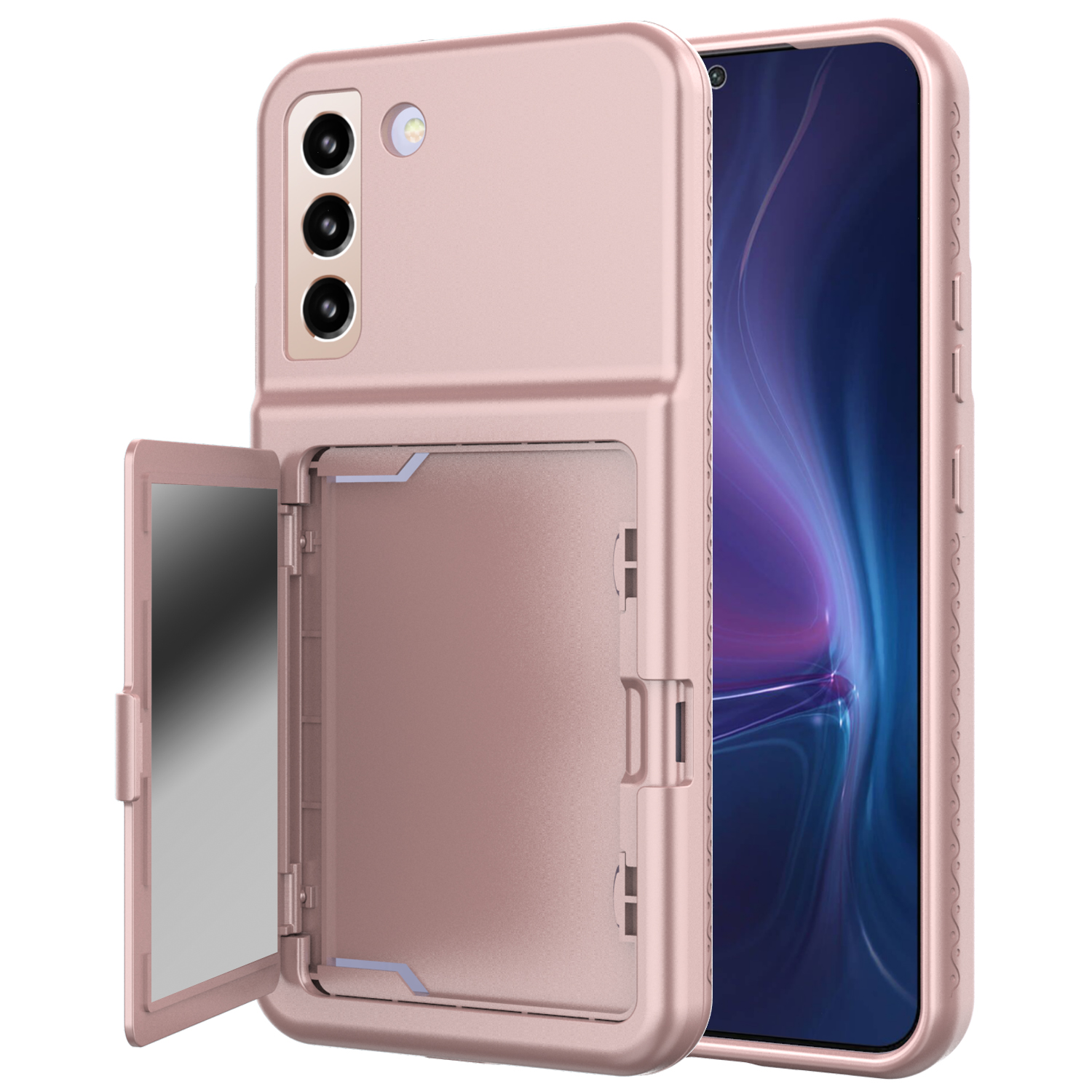 Für Samsung Galaxy S22 5G Cardcase Series Card Holder Kickstand Hülle Dicked PC + TPU -telefonabdeckung Mit Mirror - Rosa, Galaxy S22 5G
Für Samsung Galaxy S22 5G Cardcase Series Card Holder Kickstand Hülle Dicked PC + TPU -telefonabdeckung Mit Mirror - Rosa, Galaxy S22 5G