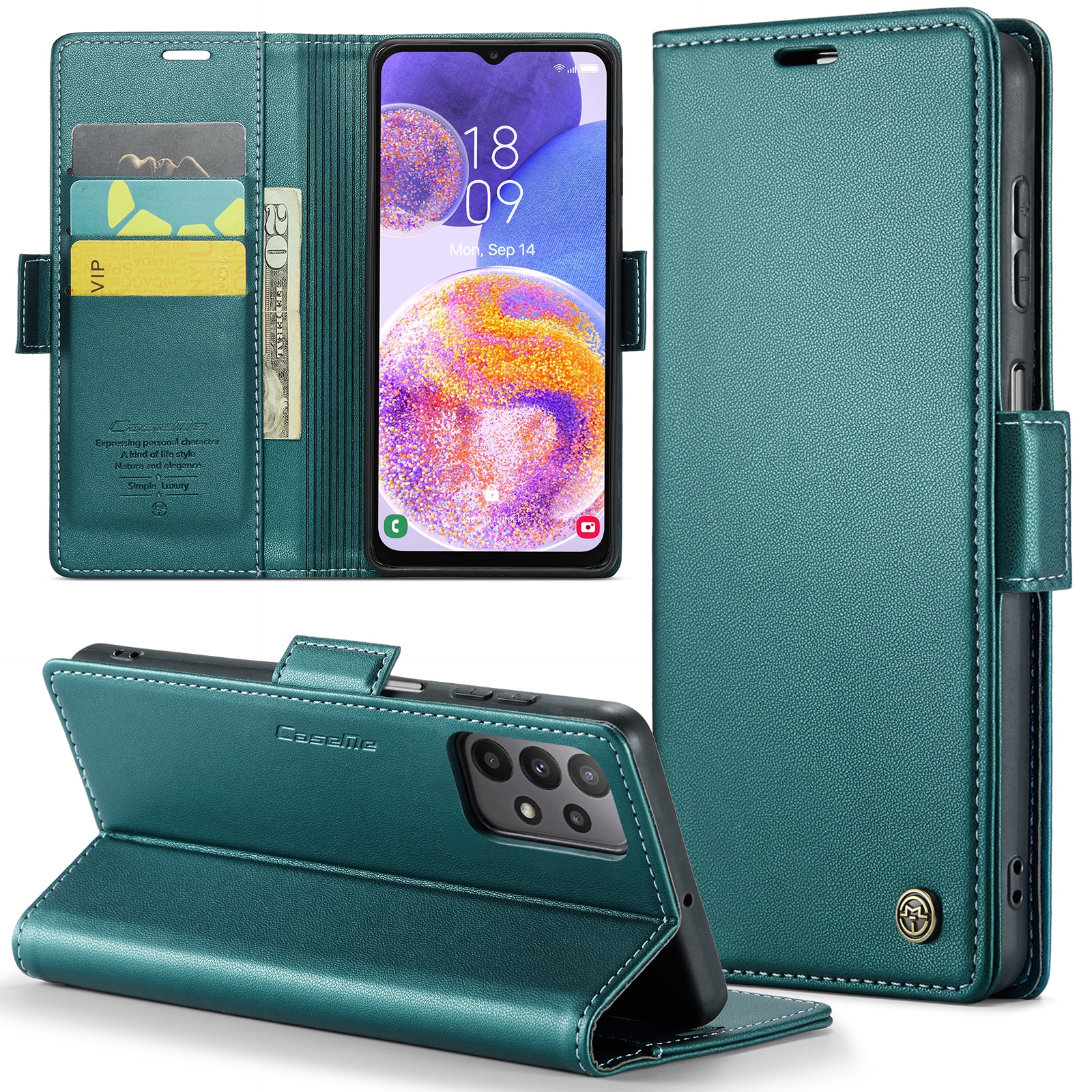 Caseme 023 Series Wallet Case Für Samsung Galaxy A23 4G / A23 5G (globale Version) Litchi Textur PU Lederstand RFID Blocking Telefonabdeckung - Grün, Galaxy A23 4G
Caseme 023 Series Wallet Case Für Samsung Galaxy A23 4G / A23 5G (globale Version) Litchi Textur PU Lederstand RFID Blocking Telefonabdeckung - Grün, Galaxy A23 4G