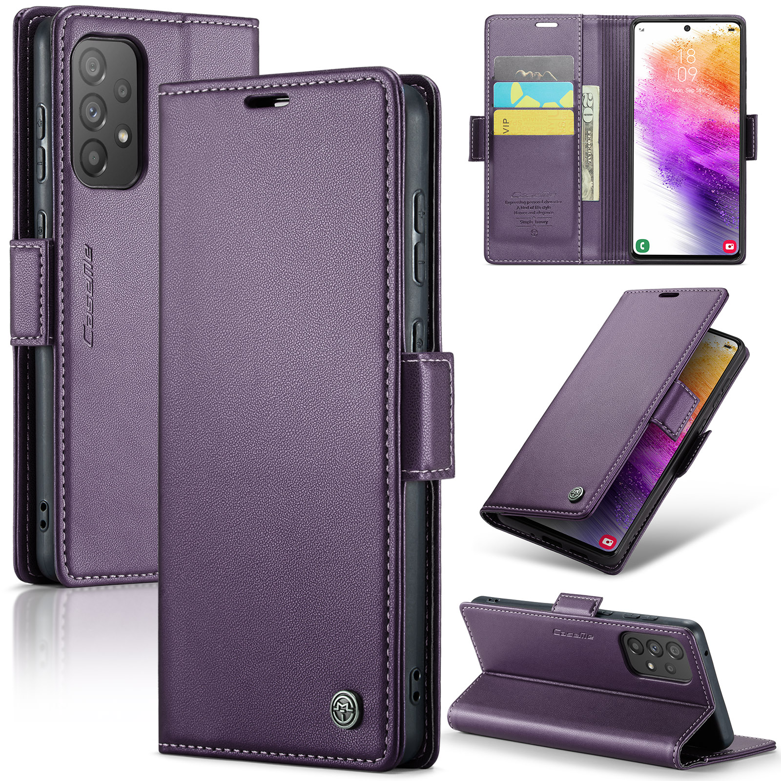 Caseme 023 Serie Telefonledertasche Für Samsung Galaxy A73 5g, RFID -blockierungs -brieftaschenständer Telefonabdeckung - Lila, Samsung Galaxy A73 5G
Caseme 023 Serie Telefonledertasche Für Samsung Galaxy A73 5g, RFID -blockierungs -brieftaschenständer Telefonabdeckung - Lila, Samsung Galaxy A73 5G
