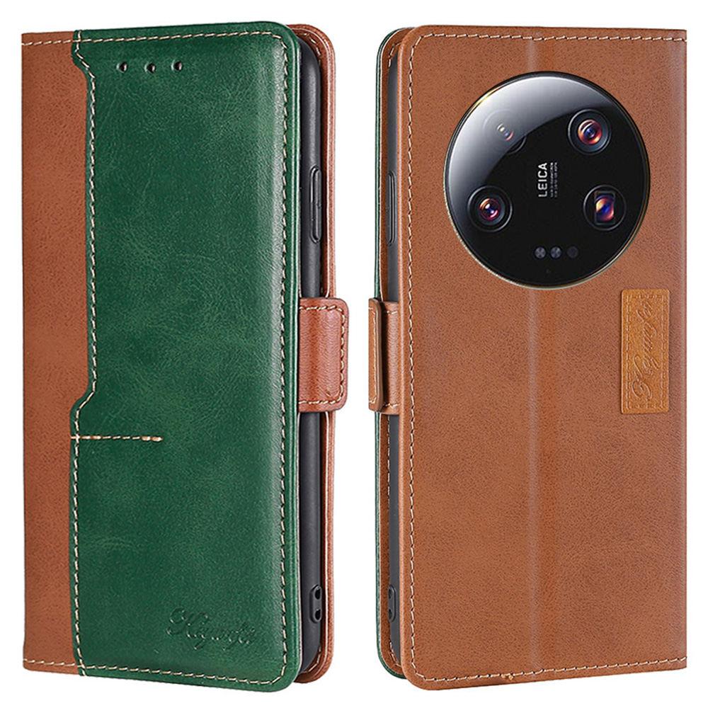 Für Xiaomi 13 Ultra PU Leder Ständer Cover Kontrastfarbe Flip Wallet Telefonhülle - Hellbraun+grün, Xiaomi 13 Ultra
Für Xiaomi 13 Ultra PU Leder Ständer Cover Kontrastfarbe Flip Wallet Telefonhülle - Hellbraun+grün, Xiaomi 13 Ultra