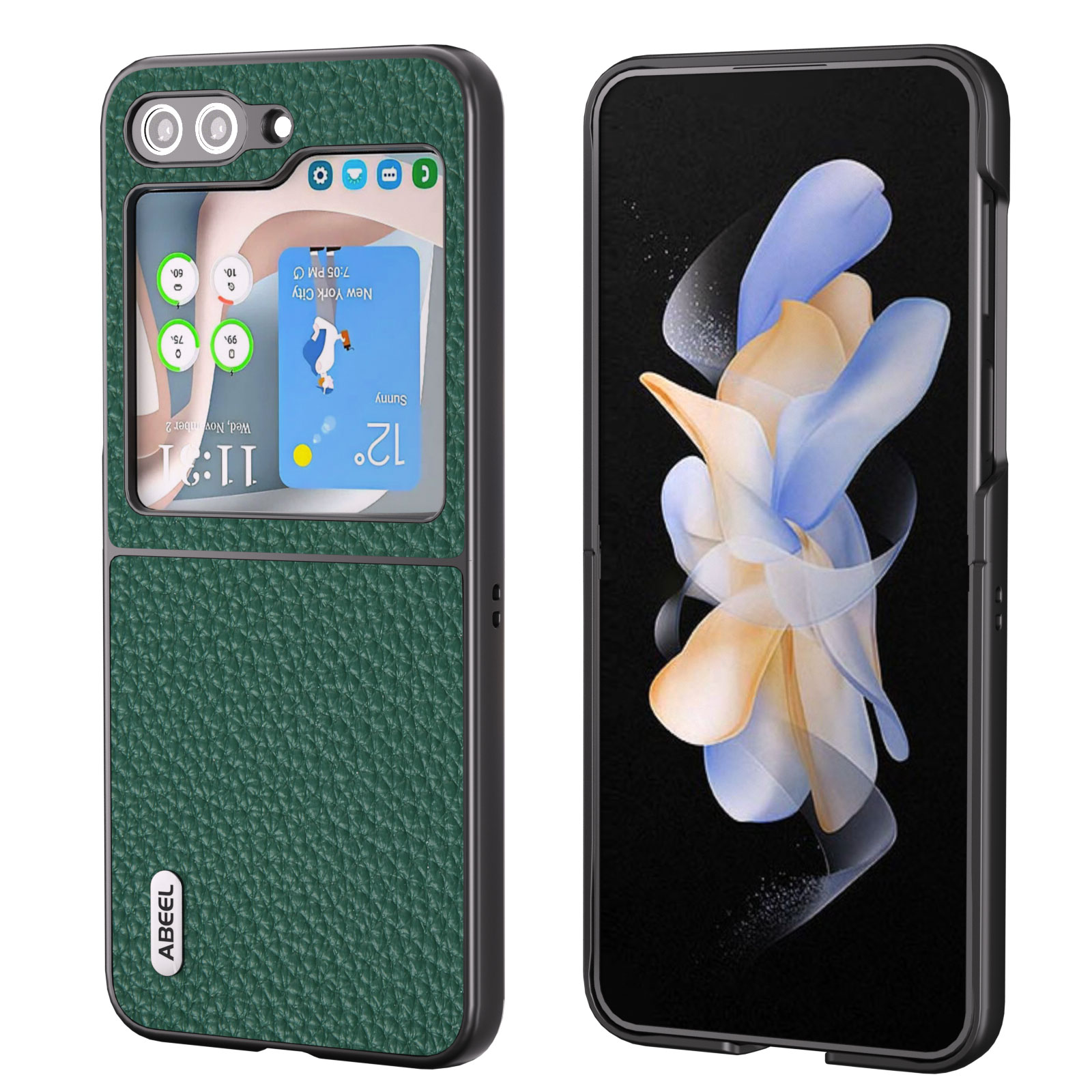 ABEEL Für Samsung Galaxy Z Flip5 5G Back Phone Hülle Kuhlatten -lederbeschichtete PC Litchi Texturabdeckung - Grün, Galaxy Z Flip5 5G
ABEEL Für Samsung Galaxy Z Flip5 5G Back Phone Hülle Kuhlatten -lederbeschichtete PC Litchi Texturabdeckung - Grün, Galaxy Z Flip5 5G