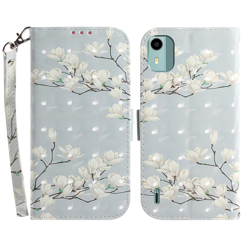 Für Nokia C12 4G / C12 Plus / C12 Pro 3D Muster Bedrucktes Lederabdeckungsständer Brieftaschenhülle Mit Riemen - Magnolie, Nokia C12 4G
Für Nokia C12 4G / C12 Plus / C12 Pro 3D Muster Bedrucktes Lederabdeckungsständer Brieftaschenhülle Mit Riemen - Magnolie, Nokia C12 4G