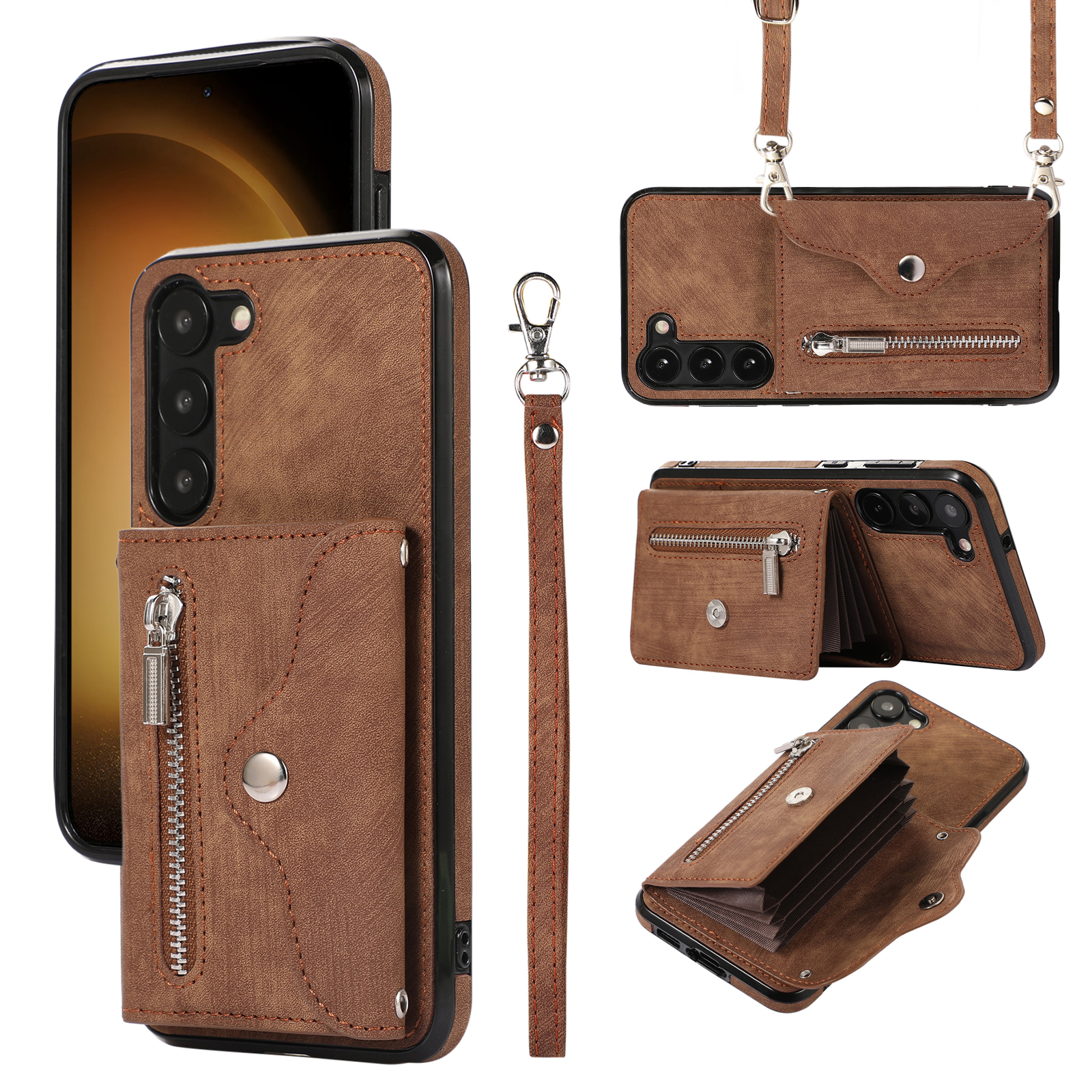 Für Samsung Galaxy S23+ RFID -blockierungskartenbeutel Schockdely Case Kickstand PU Leder+ Tpu Cover - Braun, Galaxy S23+
Für Samsung Galaxy S23+ RFID -blockierungskartenbeutel Schockdely Case Kickstand PU Leder+ Tpu Cover - Braun, Galaxy S23+
