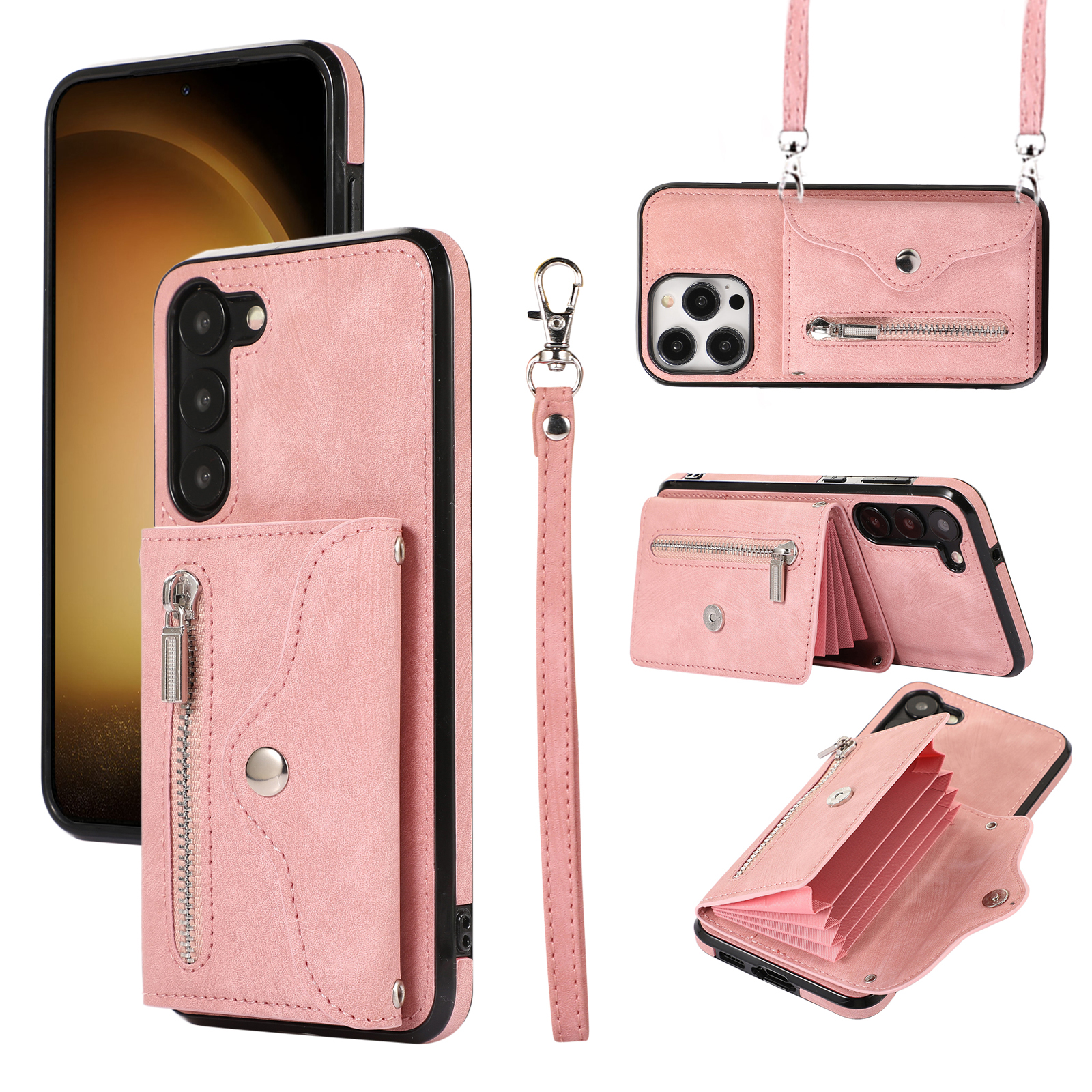 Für Samsung Galaxy S23+ RFID -blockierungskartenbeutel Schockdely Case Kickstand PU Leder+ Tpu Cover - Roségold, Galaxy S23+
Für Samsung Galaxy S23+ RFID -blockierungskartenbeutel Schockdely Case Kickstand PU Leder+ Tpu Cover - Roségold, Galaxy S23+