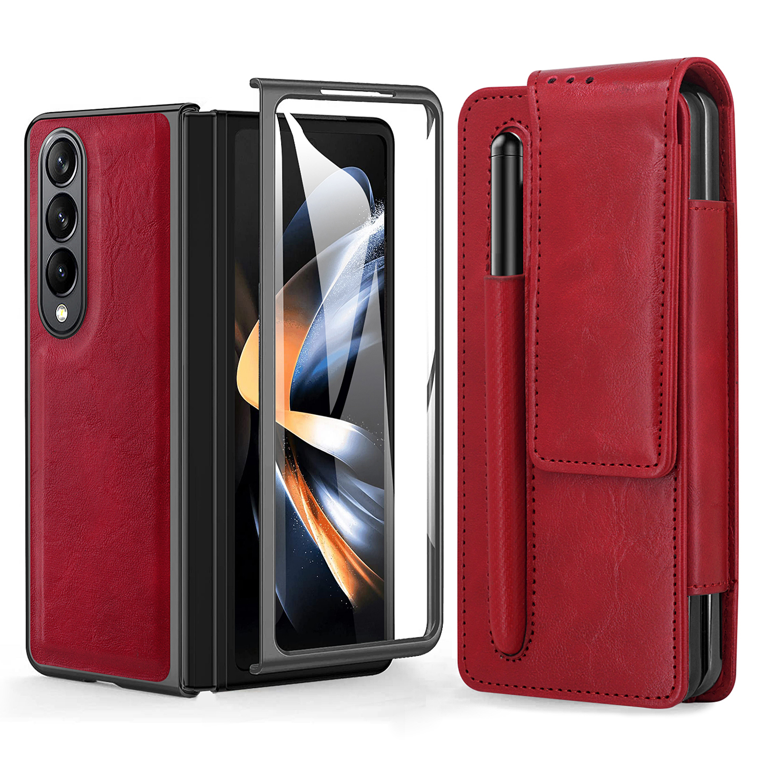 Für Samsung Galaxy Z Fold4 5G Gürtel Clip Phone Hülle PU -leder Vollschutzbedeckung Mit Temperamentvollem Glasfilm - Rot, Galaxy Z Fold4 5G
Für Samsung Galaxy Z Fold4 5G Gürtel Clip Phone Hülle PU -leder Vollschutzbedeckung Mit Temperamentvollem Glasfilm - Rot, Galaxy Z Fold4 5G