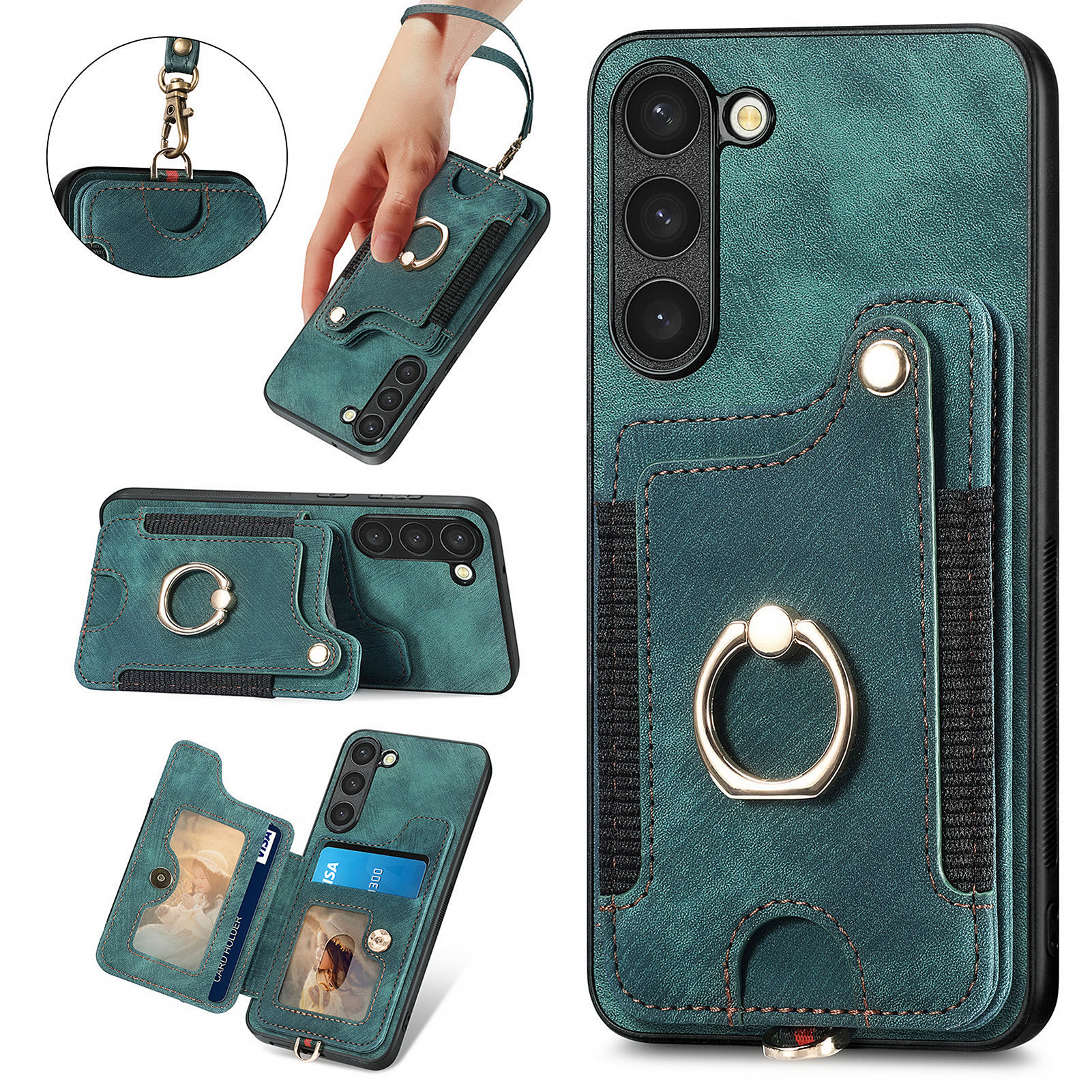 Für Samsung Galaxy S23 RFID -blockierungskartenhalter Telefonhülle PU -leder -pc+tpu -kickstand -cover - Grün, Galaxy S23
Für Samsung Galaxy S23 RFID -blockierungskartenhalter Telefonhülle PU -leder -pc+tpu -kickstand -cover - Grün, Galaxy S23