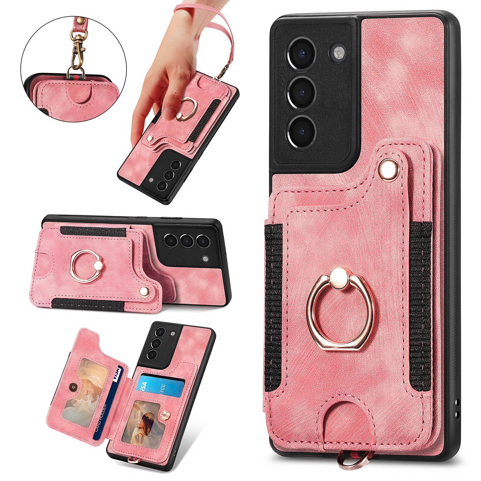 Für Samsung Galaxy S21 fe 5G Card Slot Slot Kickstand Phone Hülle PU Leder+pc+tpu RFID -blockierabdeckung - Rosa, Galaxy S21 FE 5G
Für Samsung Galaxy S21 fe 5G Card Slot Slot Kickstand Phone Hülle PU Leder+pc+tpu RFID -blockierabdeckung - Rosa, Galaxy S21 FE 5G