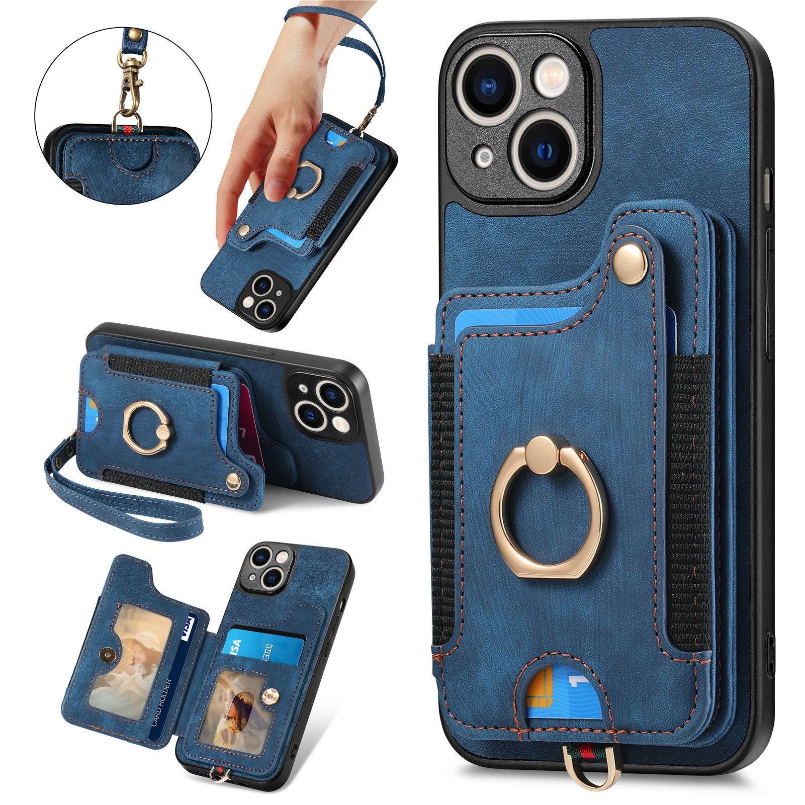 Für Das Iphone 14 RFID -blockierung Telefonabdeckungskartenhalter Drop Resistant PU Leder+pc+tpu Kickstand Hülle - Dunkelblau, iPhone 14
Für Das Iphone 14 RFID -blockierung Telefonabdeckungskartenhalter Drop Resistant PU Leder+pc+tpu Kickstand Hülle - Dunkelblau, iPhone 14