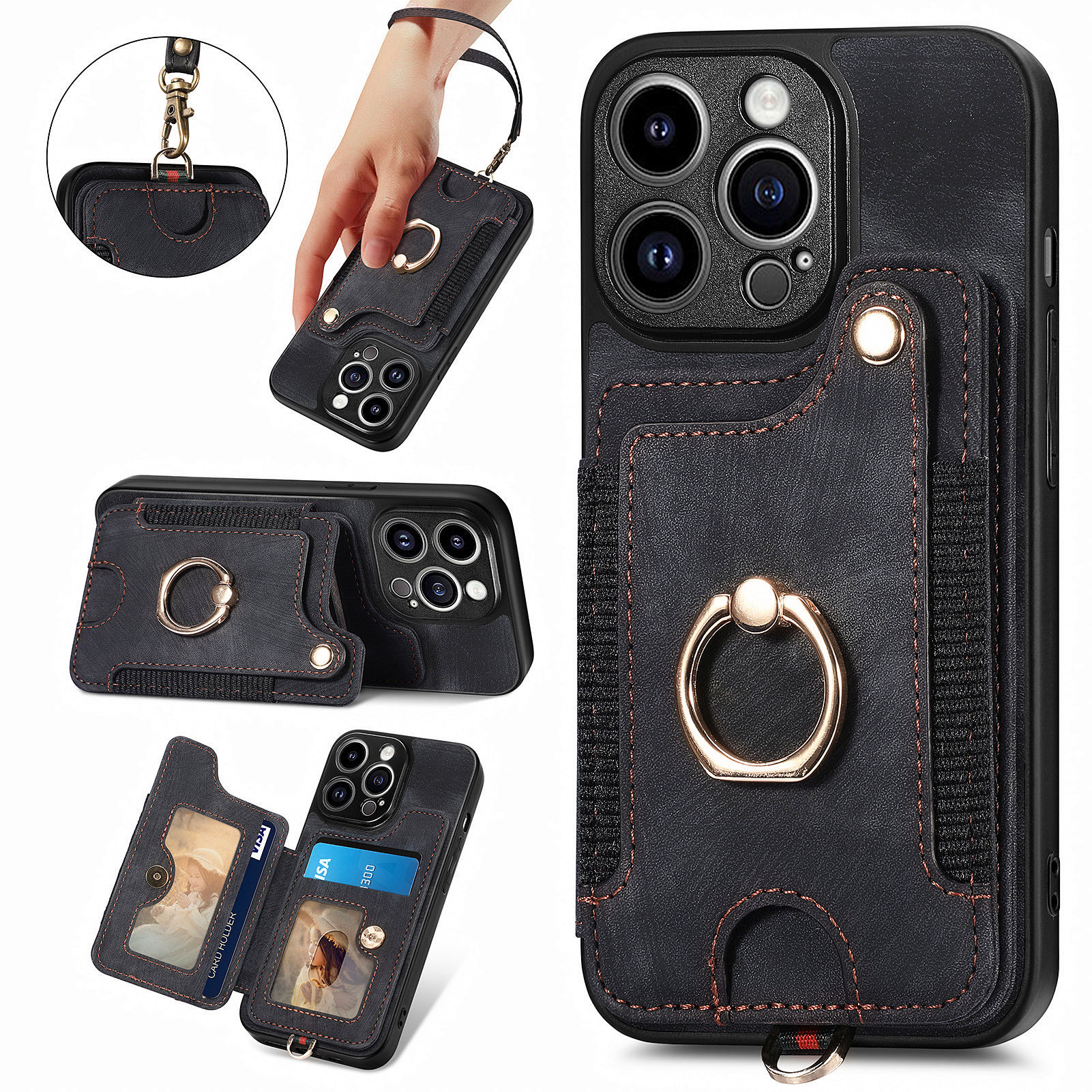 Für Das Iphone 13 Pro PU Leder Beschichtete PC+TPU -kickstand -cover RFID -blocking -karten -slots Telefonhülle - Schwarz, iPhone 13 Pro
Für Das Iphone 13 Pro PU Leder Beschichtete PC+TPU -kickstand -cover RFID -blocking -karten -slots Telefonhülle - Schwarz, iPhone 13 Pro