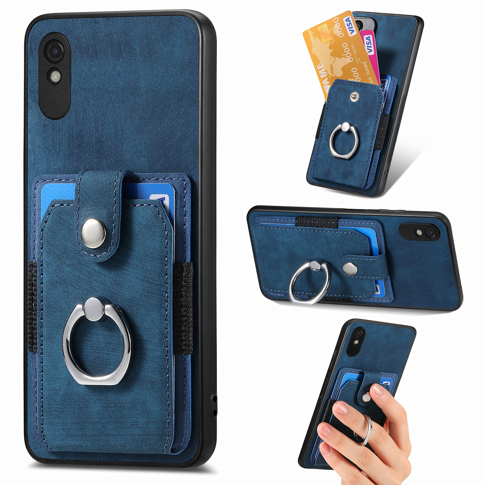 Telefonkoffer Für Xiaomi Redmi 9a-kartenhalter Anti-kratzer-pu-leder+pc+tpu-abdeckung Mit Ringstand - Dunkelblau, Xiaomi Redmi 9A
Telefonkoffer Für Xiaomi Redmi 9a-kartenhalter Anti-kratzer-pu-leder+pc+tpu-abdeckung Mit Ringstand - Dunkelblau, Xiaomi Redmi 9A
