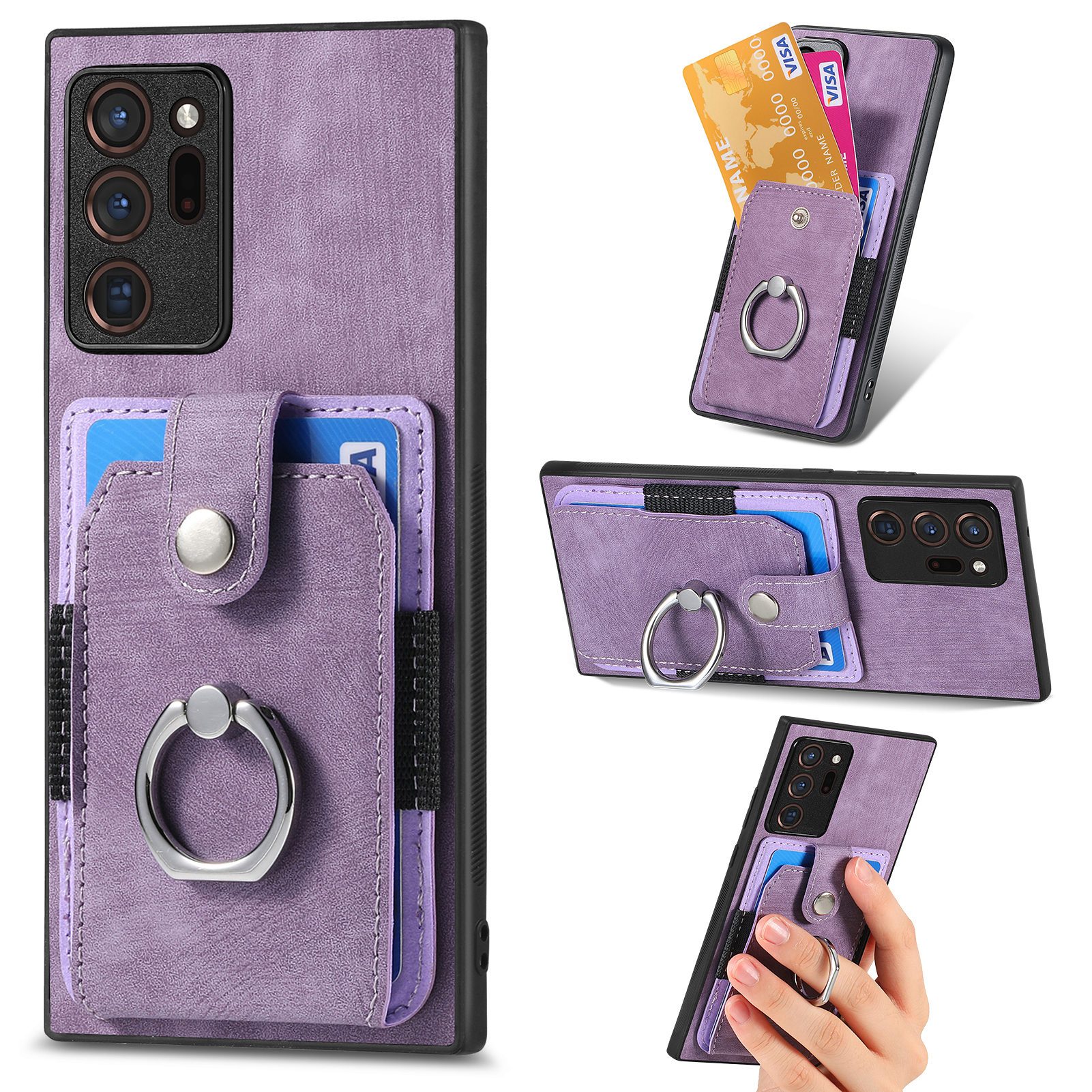 Für Samsung Galaxy Note20 Ultra / Note20 Ultra 5G Hülle PU Leather TPU PC Kickstand -telefonabdeckung Mit Kartenhalter - Helles Lila, Galaxy Note20 Ultra
Für Samsung Galaxy Note20 Ultra / Note20 Ultra 5G Hülle PU Leather TPU PC Kickstand -telefonabdeckung Mit Kartenhalter - Helles Lila, Galaxy Note20 Ultra