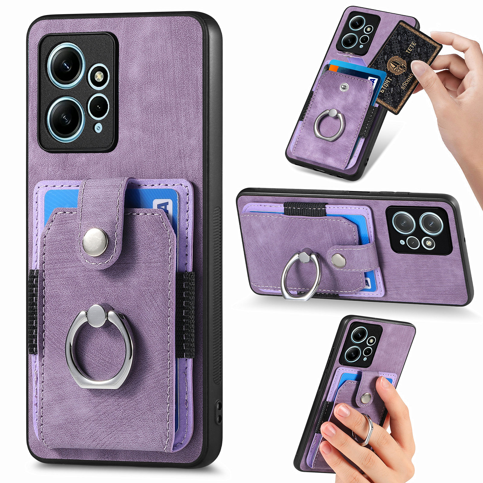 Für Xiaomi Redmi Note 12 4G Anti-Scratch Kickstand-hülle PU Leder TPU PC Phone Hülle Kartenhalter Schockdcoverabdeckung - Helles Lila, Xiaomi Redmi Note 12 4G
Für Xiaomi Redmi Note 12 4G Anti-Scratch Kickstand-hülle PU Leder TPU PC Phone Hülle Kartenhalter Schockdcoverabdeckung - Helles Lila, Xiaomi Redmi Note 12 4G