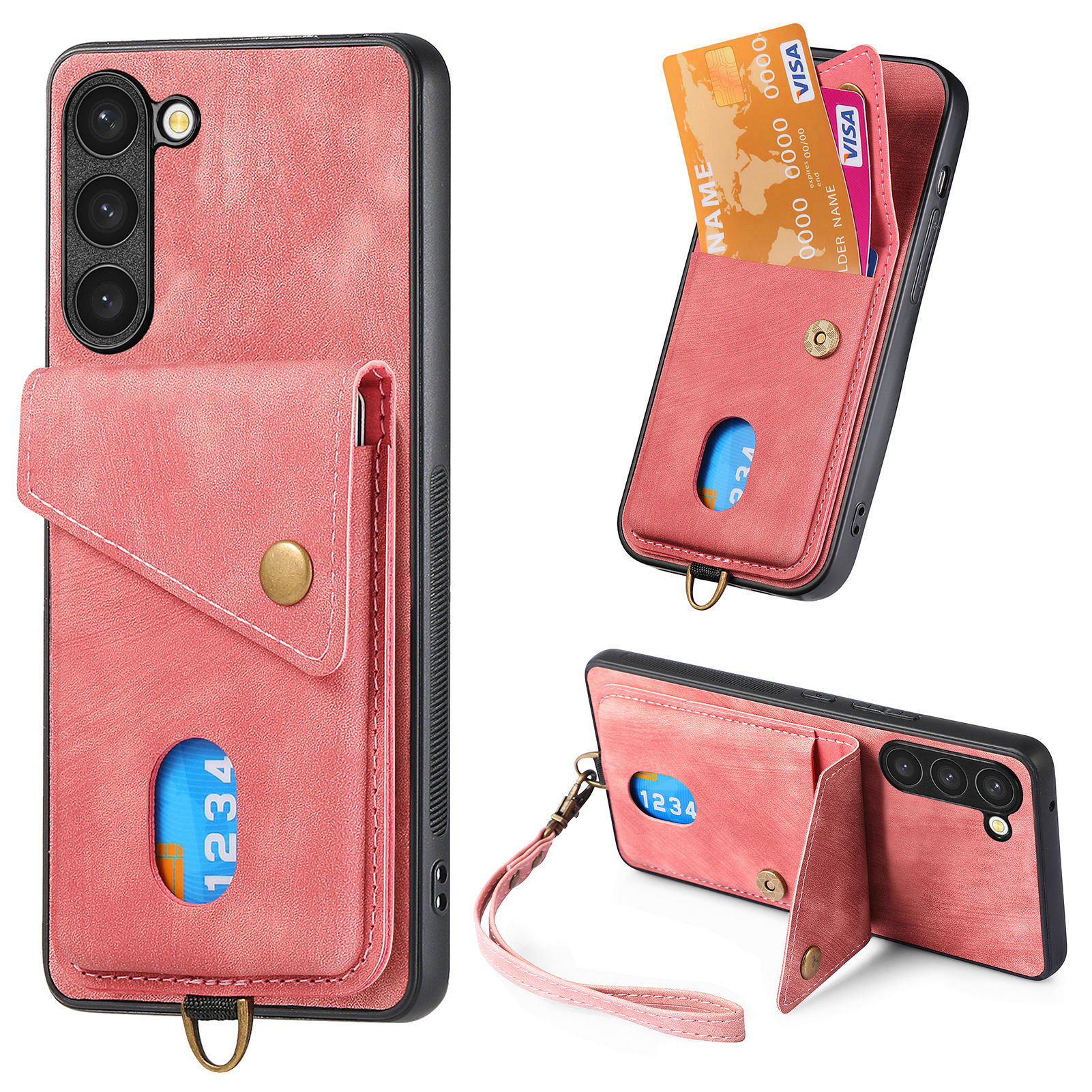 Für Samsung Galaxy S23+ Kartenplätze Kickstand Cover Vintage PU Lederbeschichteter Pc+ Tpu -telefonhülle - Rosa, Galaxy S23+
Für Samsung Galaxy S23+ Kartenplätze Kickstand Cover Vintage PU Lederbeschichteter Pc+ Tpu -telefonhülle - Rosa, Galaxy S23+