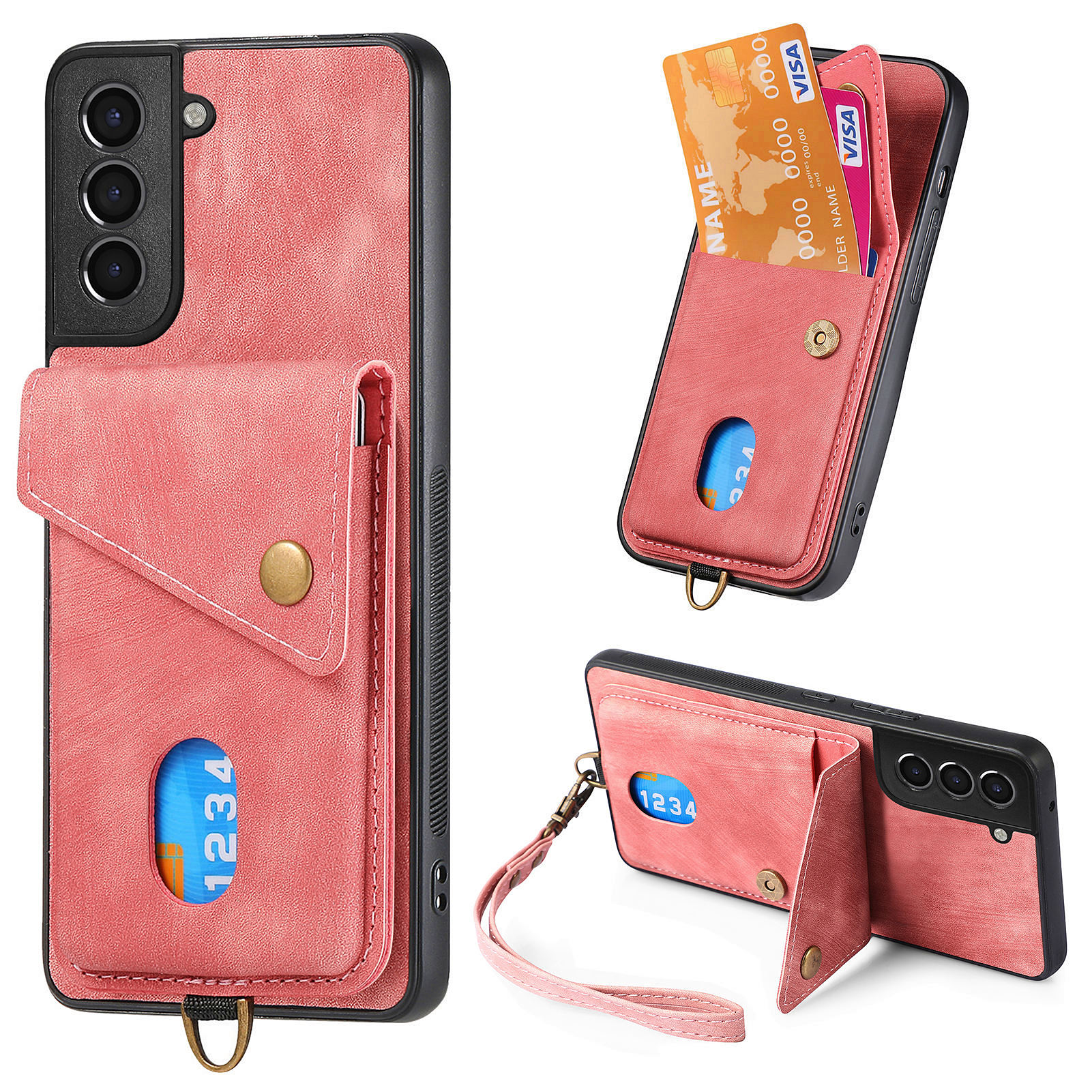 Für Samsung Galaxy S22+ 5G -kartenhalter -telefonhülle Hülle Kickstand Lederbeschichteter Pc+ Tpu -abdeckung - Rosa, Galaxy S22+ 5G
Für Samsung Galaxy S22+ 5G -kartenhalter -telefonhülle Hülle Kickstand Lederbeschichteter Pc+ Tpu -abdeckung - Rosa, Galaxy S22+ 5G