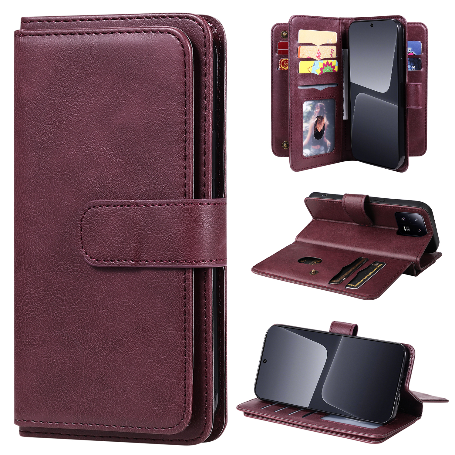 KT Multifunktionaler Serie-1 Für Xiaomi 13 Pro 5G Leder-häuse-standhalletelefonabdeckung Mit 10 Kartensteckplätzen - Weinrot, Xiaomi 13 Pro 5G
KT Multifunktionaler Serie-1 Für Xiaomi 13 Pro 5G Leder-häuse-standhalletelefonabdeckung Mit 10 Kartensteckplätzen - Weinrot, Xiaomi 13 Pro 5G