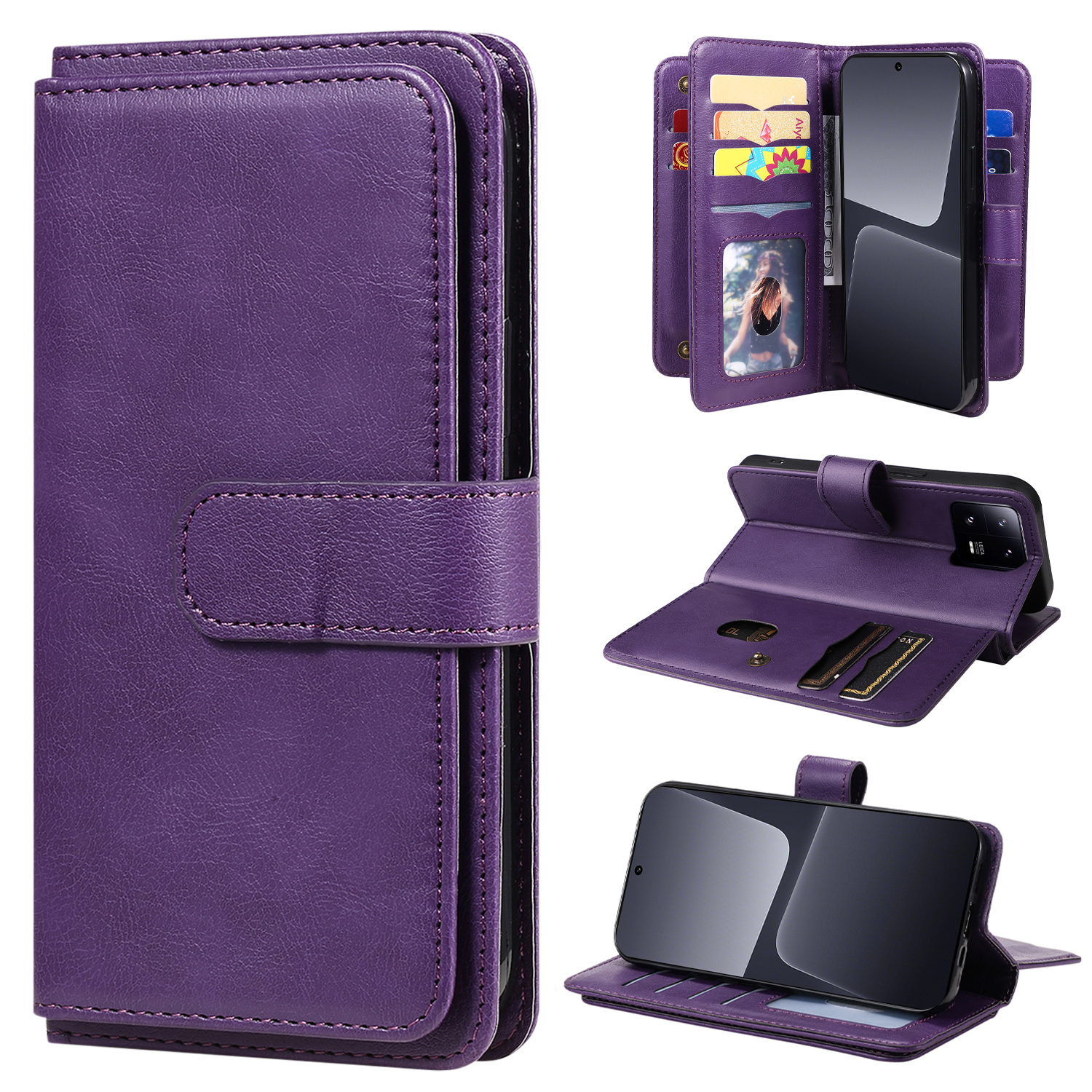 KT Multifunktionaler Serie-1 Für Xiaomi 13 Pro 5G Leder-häuse-standhalletelefonabdeckung Mit 10 Kartensteckplätzen - Lila, Xiaomi 13 Pro 5G
KT Multifunktionaler Serie-1 Für Xiaomi 13 Pro 5G Leder-häuse-standhalletelefonabdeckung Mit 10 Kartensteckplätzen - Lila, Xiaomi 13 Pro 5G