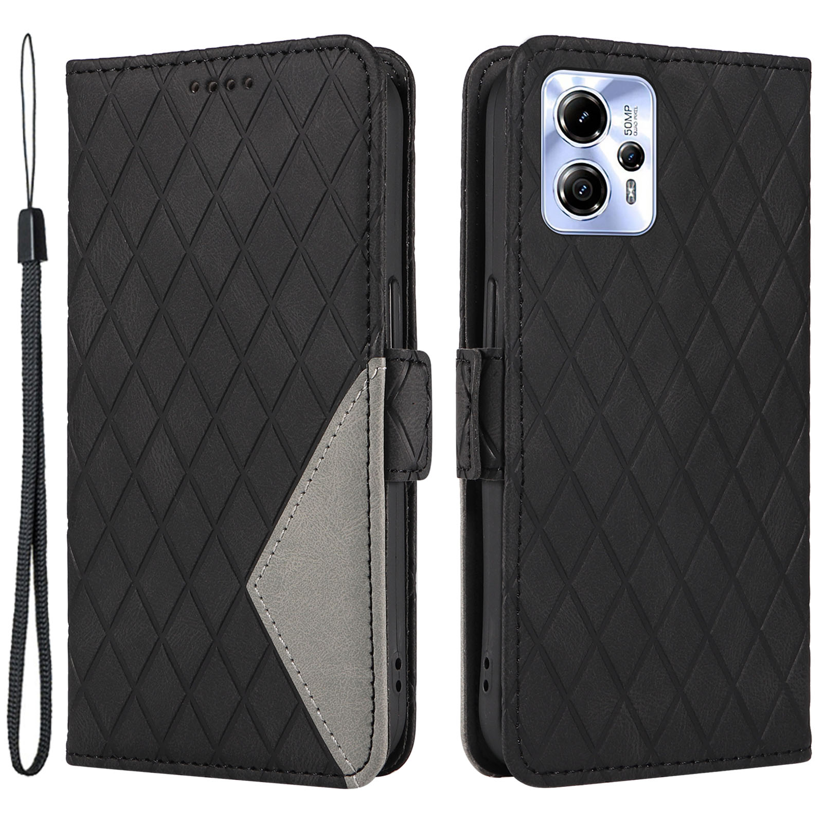 Für Motorola Moto G13 4G / G23 4G / G53 5G Wallet Leder -telefonabdeckungsständer Rhombus Eingeprägter Telefonhülle - Schwarz, Motorola Moto G23 4G
Für Motorola Moto G13 4G / G23 4G / G53 5G Wallet Leder -telefonabdeckungsständer Rhombus Eingeprägter Telefonhülle - Schwarz, Motorola Moto G23 4G