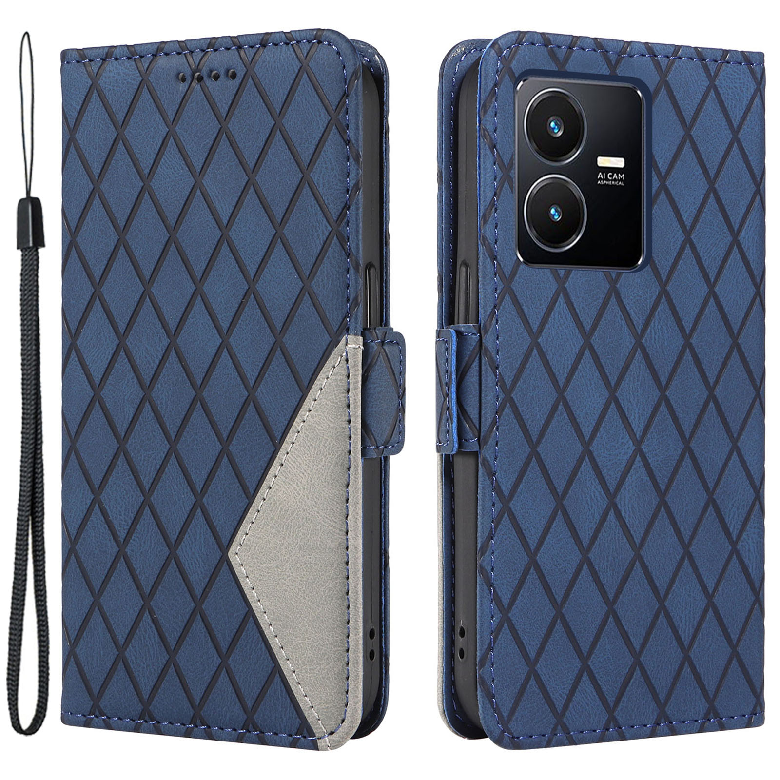 Für Vivo Y35 4g (2022) / Y22s 4G / Y22 4G Leder Hülle Ständer Rhombus Eingeprägter Telefonbrieftaschenabdeckung - Blau, vivo Y35 4G (2022)
Für Vivo Y35 4g (2022) / Y22s 4G / Y22 4G Leder Hülle Ständer Rhombus Eingeprägter Telefonbrieftaschenabdeckung - Blau, vivo Y35 4G (2022)