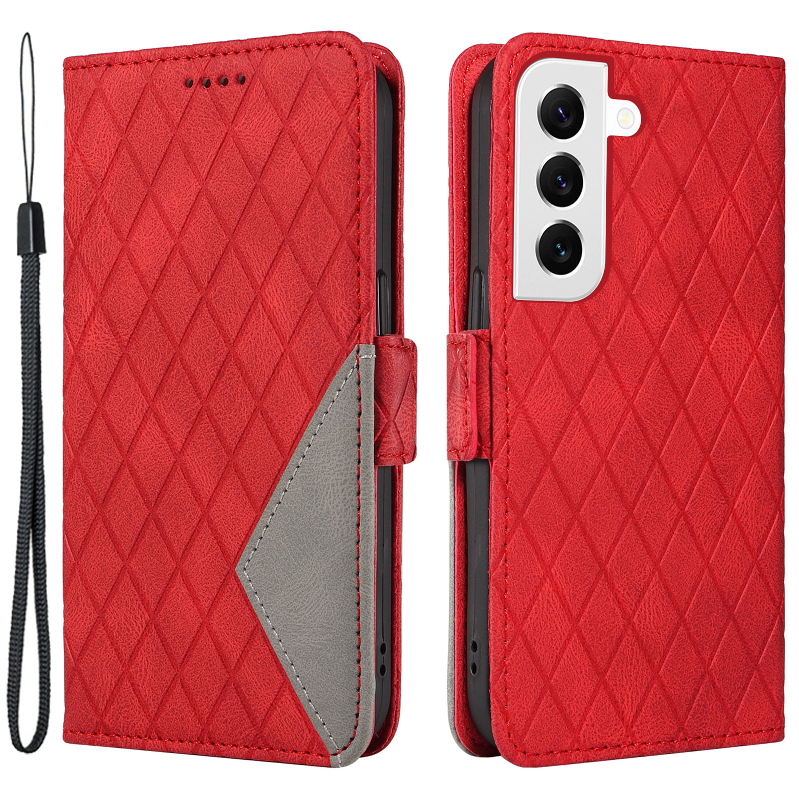Lederschale Für Samsung Galaxy S22+ 5G Telefonhülle Farbspleißen Rhombus Eingeprägter Brieftaschenstand Deckung - Rot, Galaxy S22+ 5G
Lederschale Für Samsung Galaxy S22+ 5G Telefonhülle Farbspleißen Rhombus Eingeprägter Brieftaschenstand Deckung - Rot, Galaxy S22+ 5G