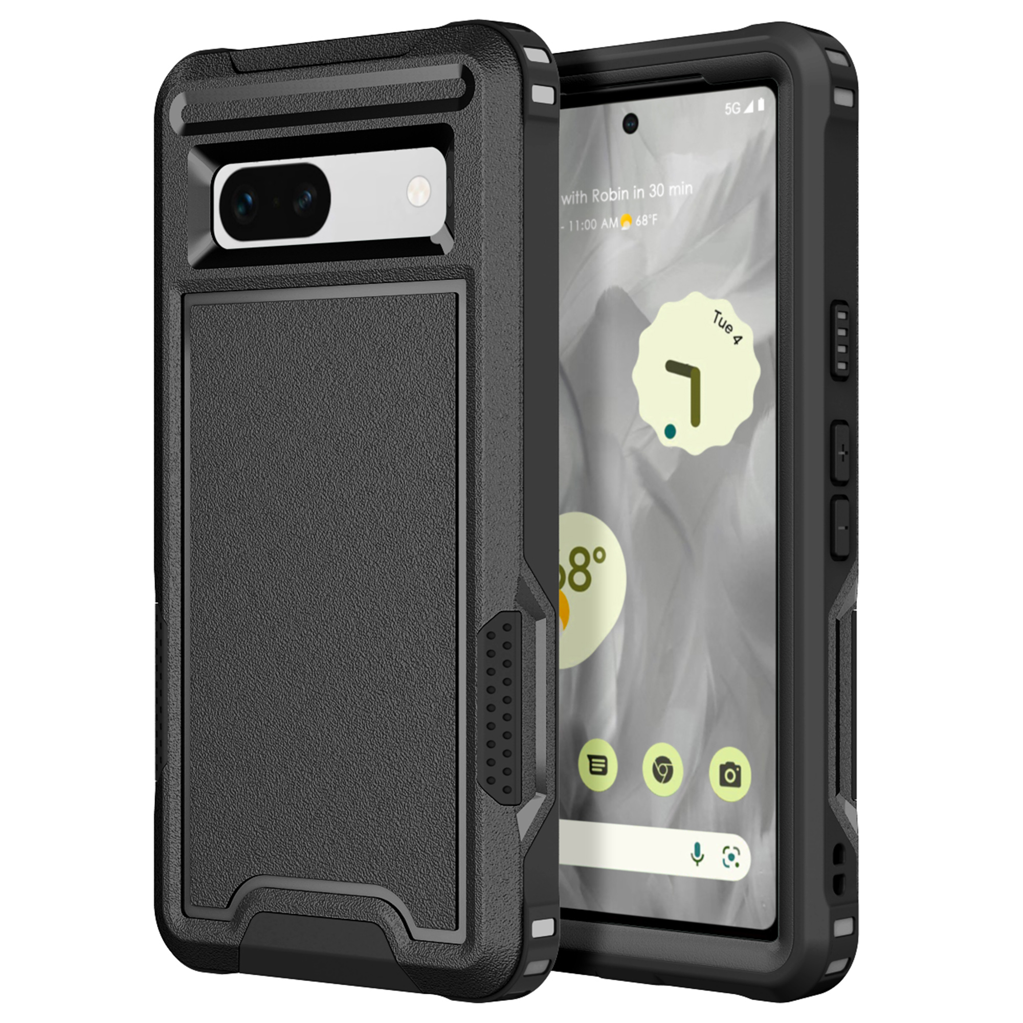 Für Google Pixel 7a Rugged Hybrid Hard PC Soft TPU Phone Case Nicht-schlupf-schutzschutzabdeckung - Schwarz, Google Pixel 7a
Für Google Pixel 7a Rugged Hybrid Hard PC Soft TPU Phone Case Nicht-schlupf-schutzschutzabdeckung - Schwarz, Google Pixel 7a