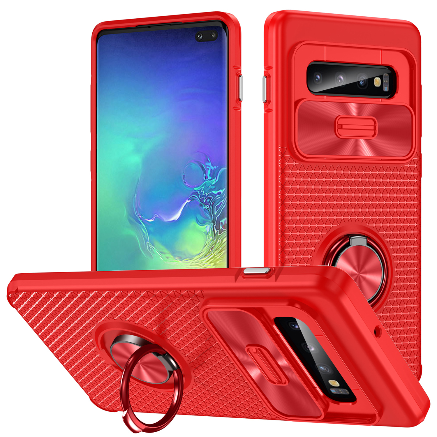 Für Das Samsung Galaxy S10 Plus Ring Kickstand Phone Case Dia Camera Protection PC + TPU Anti-drop-abdeckung - Rot, Galaxy S10 Plus
Für Das Samsung Galaxy S10 Plus Ring Kickstand Phone Case Dia Camera Protection PC + TPU Anti-drop-abdeckung - Rot, Galaxy S10 Plus