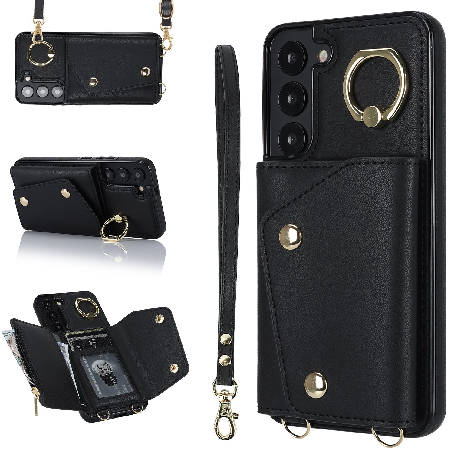Reißverschluss Brieftaschenhülle Für Samsung Galaxy S22+ 5G PU Lederbeschichtete TPU -ring -kickstand -telefonabdeckung - Schwarz, Galaxy S22+ 5G
Reißverschluss Brieftaschenhülle Für Samsung Galaxy S22+ 5G PU Lederbeschichtete TPU -ring -kickstand -telefonabdeckung - Schwarz, Galaxy S22+ 5G