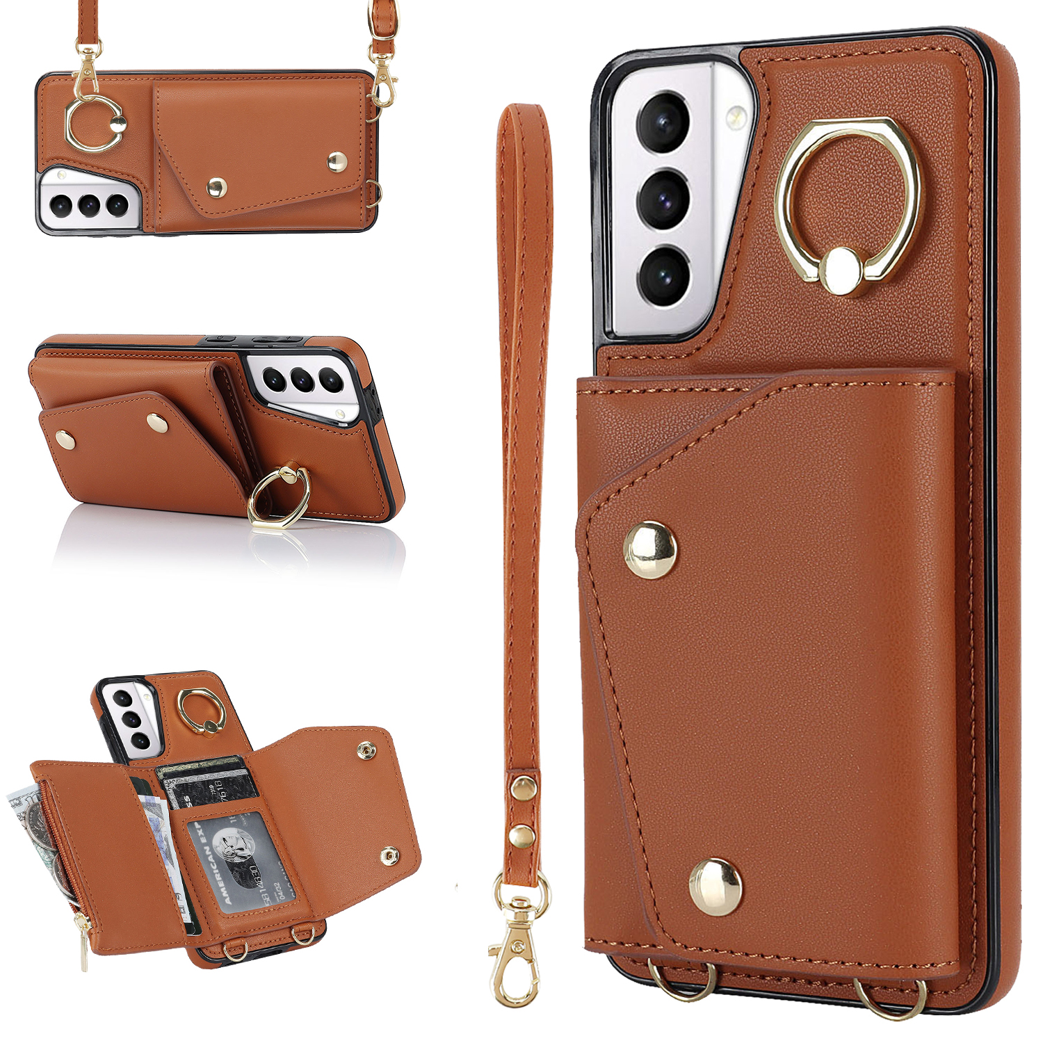 Für Samsung Galaxy S21 4G / 5G Kickstand Hülle Reißverschluss Brieftasche PU Lederbeschichtete TPU Crossbody Telefonabdeckung - Braun, Galaxy S21 5G
Für Samsung Galaxy S21 4G / 5G Kickstand Hülle Reißverschluss Brieftasche PU Lederbeschichtete TPU Crossbody Telefonabdeckung - Braun, Galaxy S21 5G