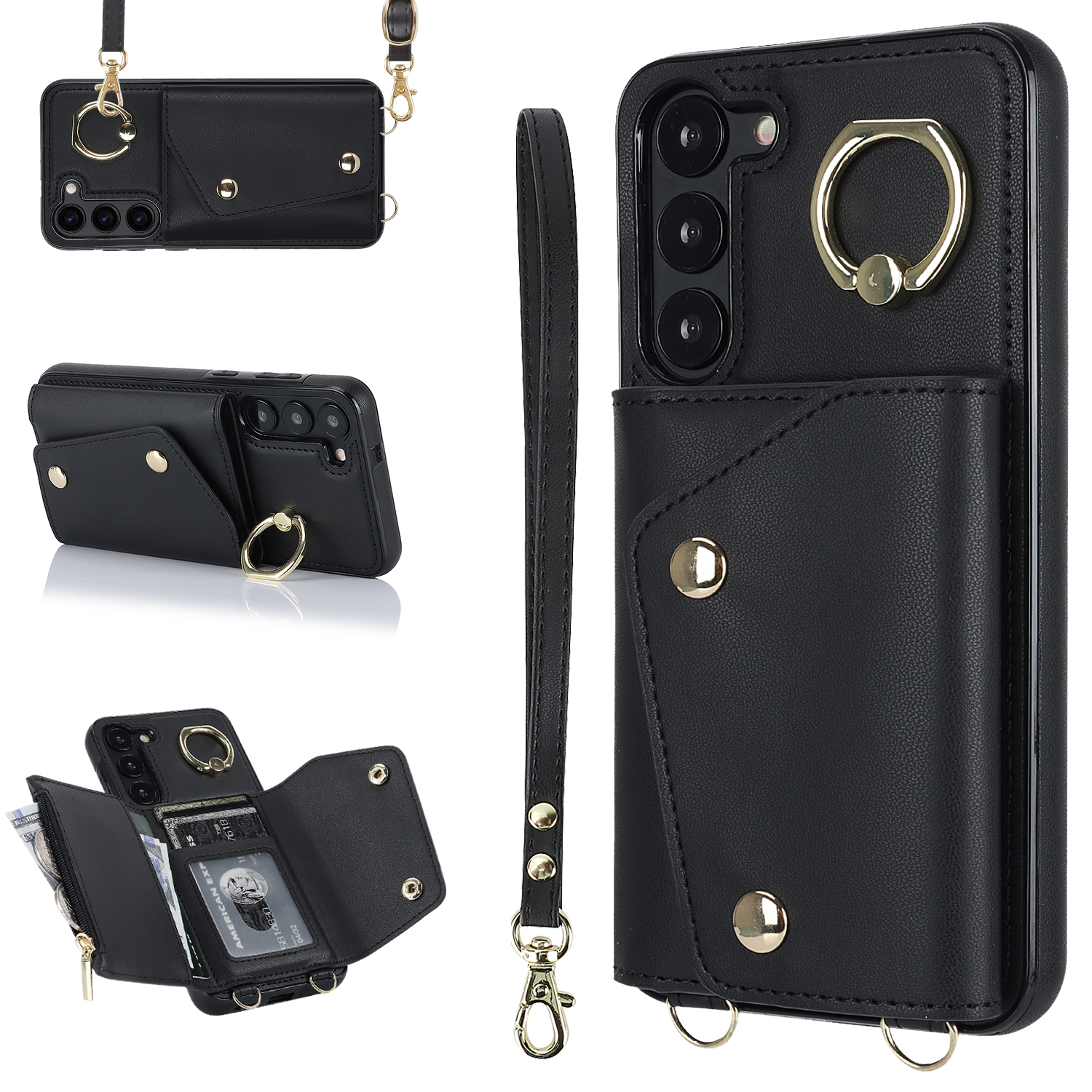 Ringkickstand -telefonhülle Für Samsung Galaxy S23 Reißverschluss Brieftasche PU Leder Beschichtetes TPU -rückzug - Schwarz, Galaxy S23
Ringkickstand -telefonhülle Für Samsung Galaxy S23 Reißverschluss Brieftasche PU Leder Beschichtetes TPU -rückzug - Schwarz, Galaxy S23