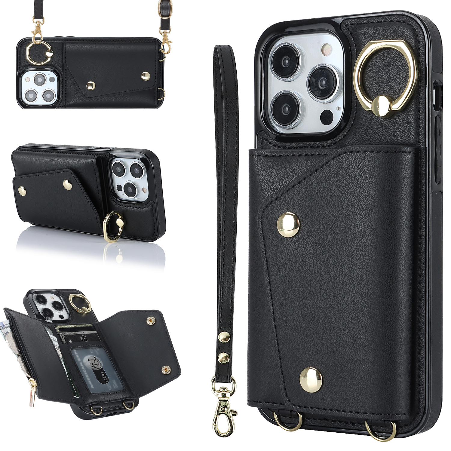 Zipper -brieftasche Ring -kickstand -telefonhülle Für Iphone 14 Pro, PU Lederbeschichtete TPU -crossbody -telefonabdeckung - Schwarz, iPhone 14 Pro
Zipper -brieftasche Ring -kickstand -telefonhülle Für Iphone 14 Pro, PU Lederbeschichtete TPU -crossbody -telefonabdeckung - Schwarz, iPhone 14 Pro