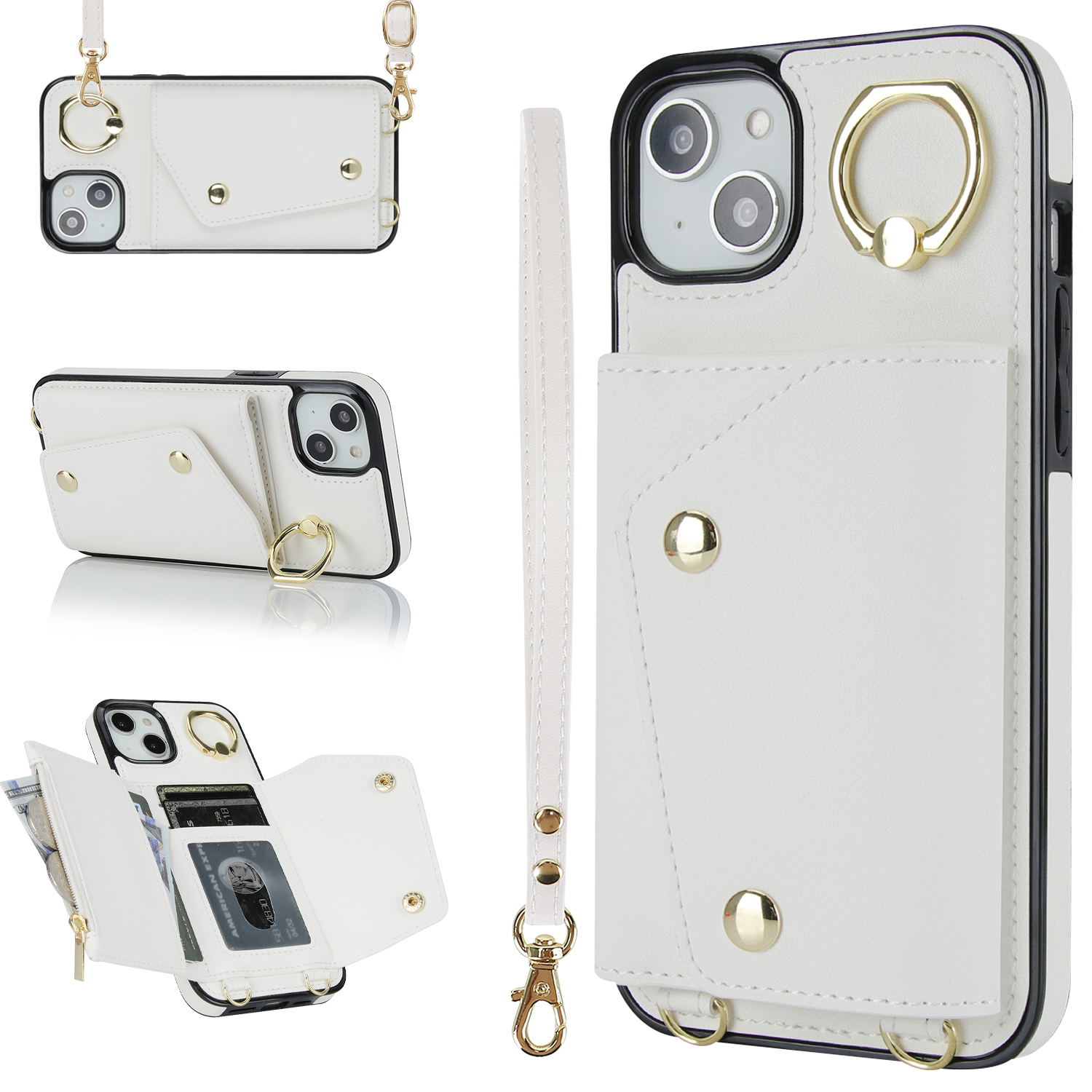 Zipper -brieftaschen -telefonabdeckung Für Iphone 13 Mini PU Lederbeschichtete TPU -rotary Ring Kickstand Telefonhülle - Weiss, iPhone 13 mini
Zipper -brieftaschen -telefonabdeckung Für Iphone 13 Mini PU Lederbeschichtete TPU -rotary Ring Kickstand Telefonhülle - Weiss, iPhone 13 mini