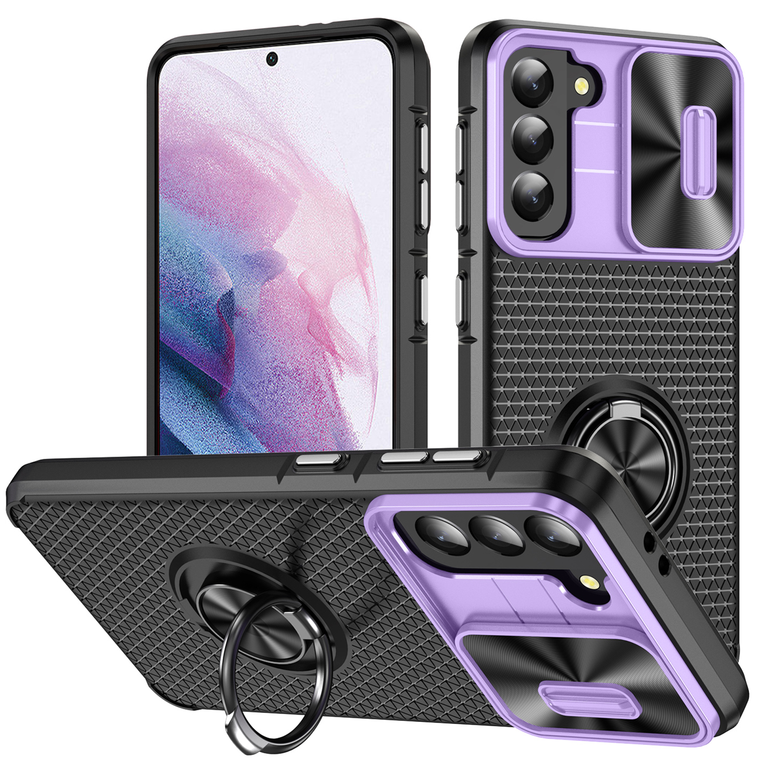 Für Samsung Galaxy S21+ 5G Dia Camera Protection Phone Hülle Pc+ Tpu -kickständerabdeckung - Lila+schwarz, Galaxy S21+ 5G
Für Samsung Galaxy S21+ 5G Dia Camera Protection Phone Hülle Pc+ Tpu -kickständerabdeckung - Lila+schwarz, Galaxy S21+ 5G