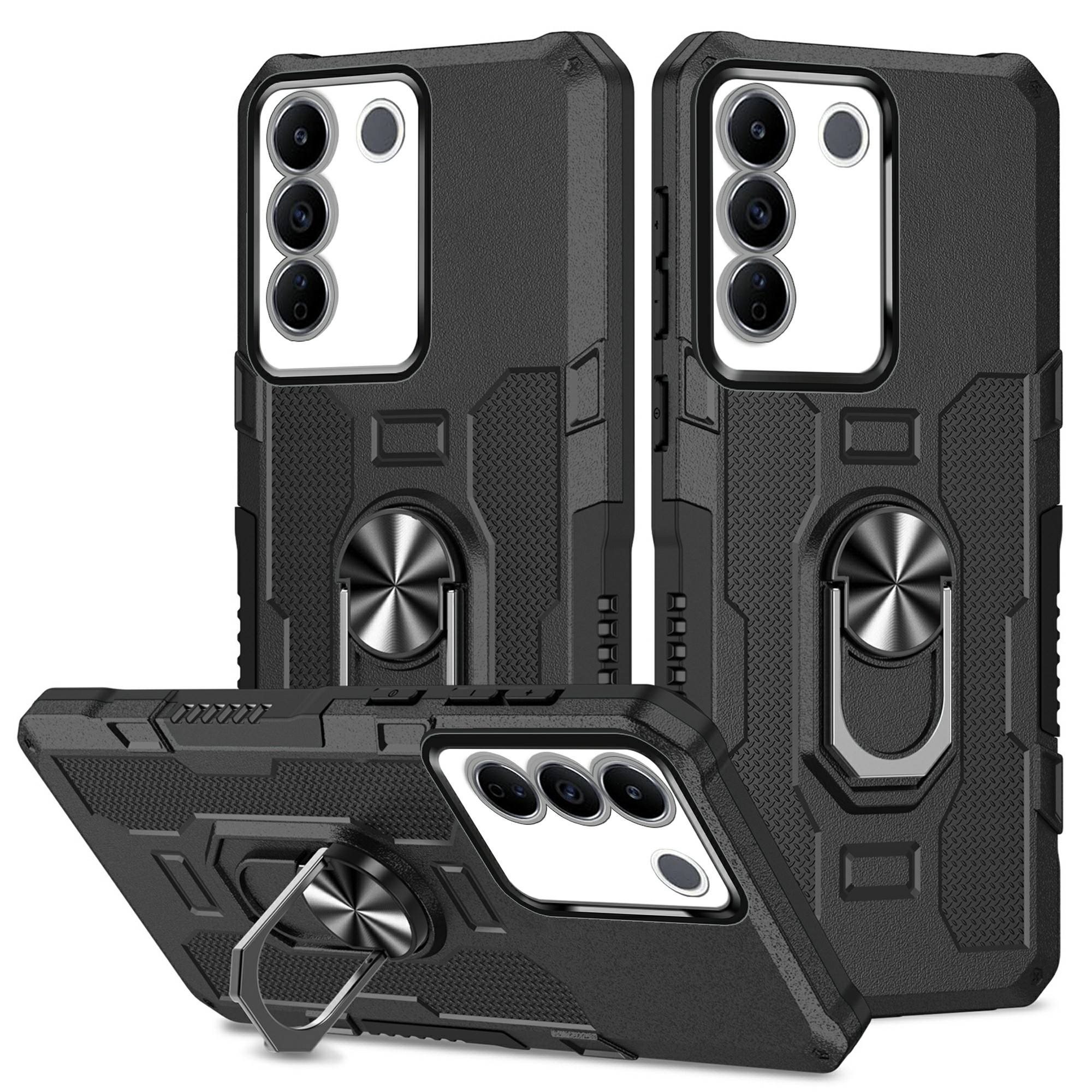 Für Vivo V27 5G PC + TPU Schockdeliedelie -hülle Ring Kickstand Rugged Cover - Schwarz, vivo V27 5G
Für Vivo V27 5G PC + TPU Schockdeliedelie -hülle Ring Kickstand Rugged Cover - Schwarz, vivo V27 5G