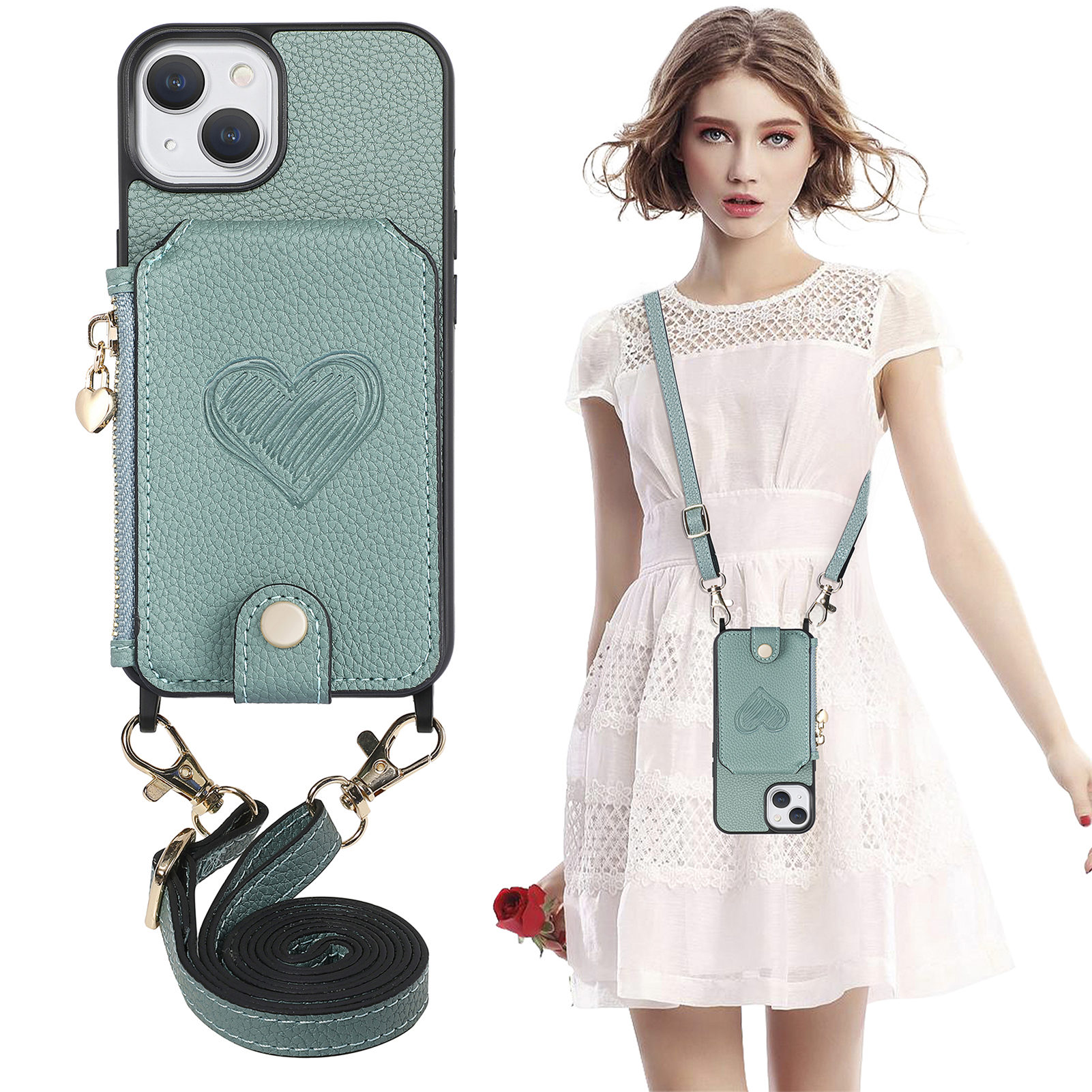 Für Iphone 14 Reißverschluss Brieftasche Herz Gedrucktes PU Leder+pc+tpu -telefon Cover Kickstand Hülle - Baby Blau, iPhone 14
Für Iphone 14 Reißverschluss Brieftasche Herz Gedrucktes PU Leder+pc+tpu -telefon Cover Kickstand Hülle - Baby Blau, iPhone 14