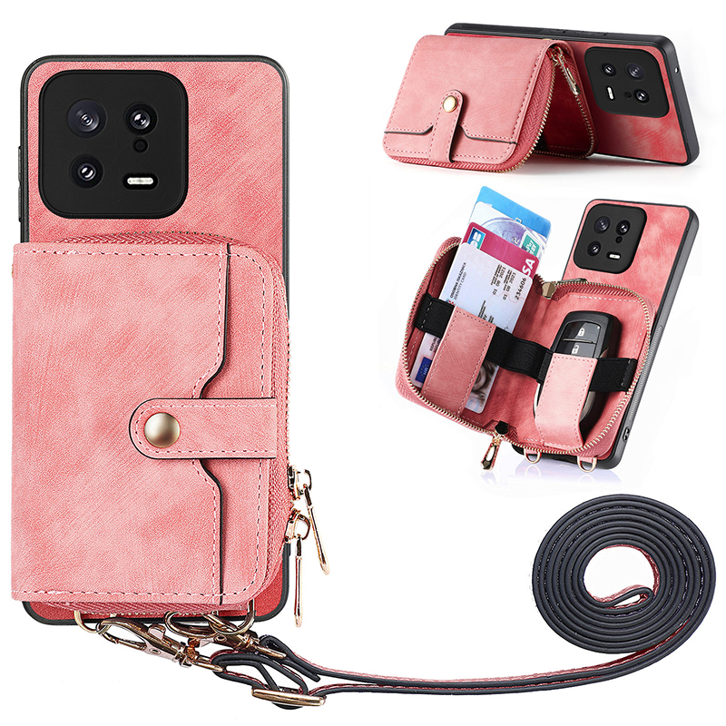 Reißverschluss Brieftaschenhülle Für Xiaomi 13, PU Leder+pc+tpu -telefon -kickständer Mit Lanyard - Rosa, Xiaomi 13
Reißverschluss Brieftaschenhülle Für Xiaomi 13, PU Leder+pc+tpu -telefon -kickständer Mit Lanyard - Rosa, Xiaomi 13