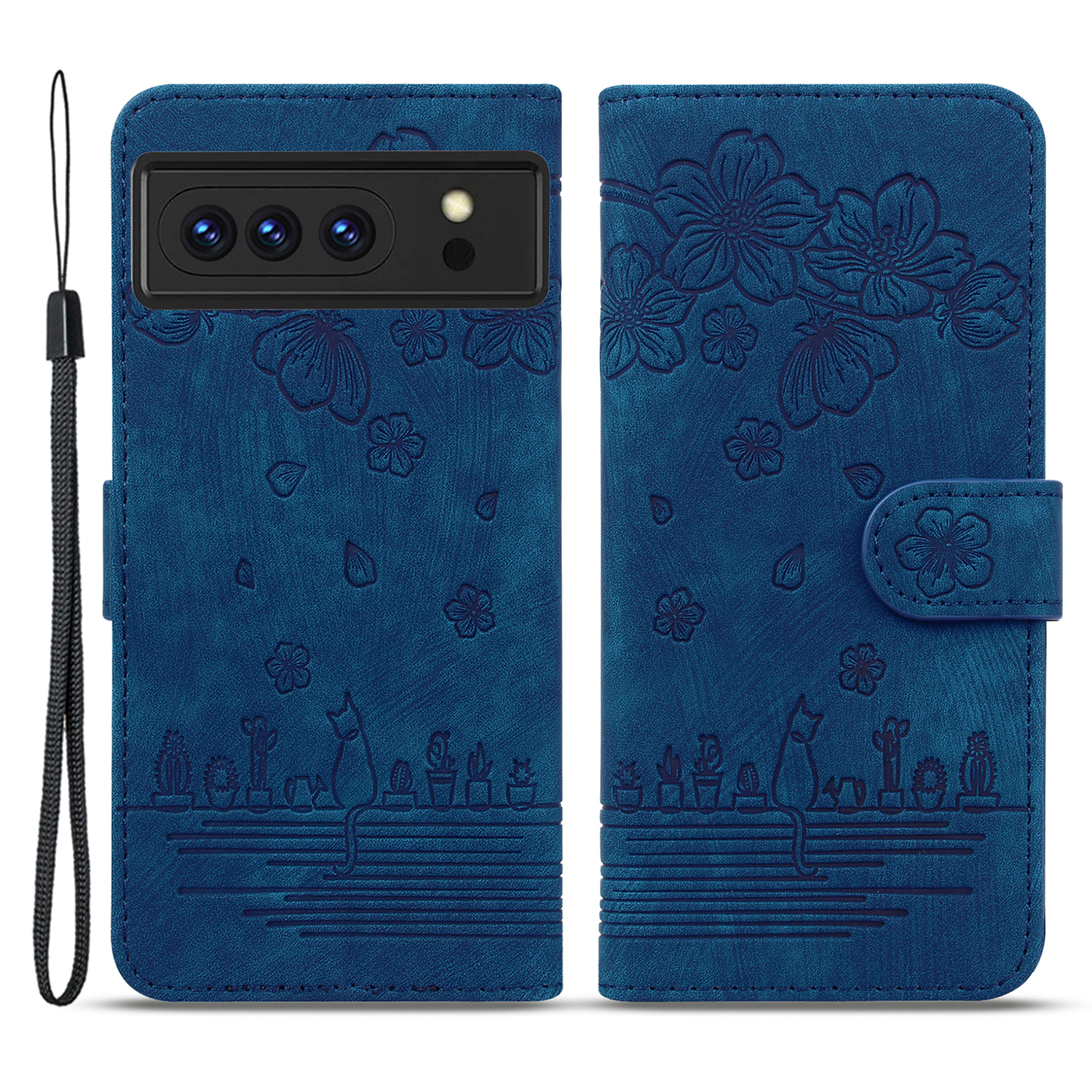 Für Google Pixel 8 Pro PU Leder Brieftasche Hülle Geprägte Blumenkatzentelefonabdeckung Mit Riemen - Blau, Google Pixel 8 Pro
Für Google Pixel 8 Pro PU Leder Brieftasche Hülle Geprägte Blumenkatzentelefonabdeckung Mit Riemen - Blau, Google Pixel 8 Pro