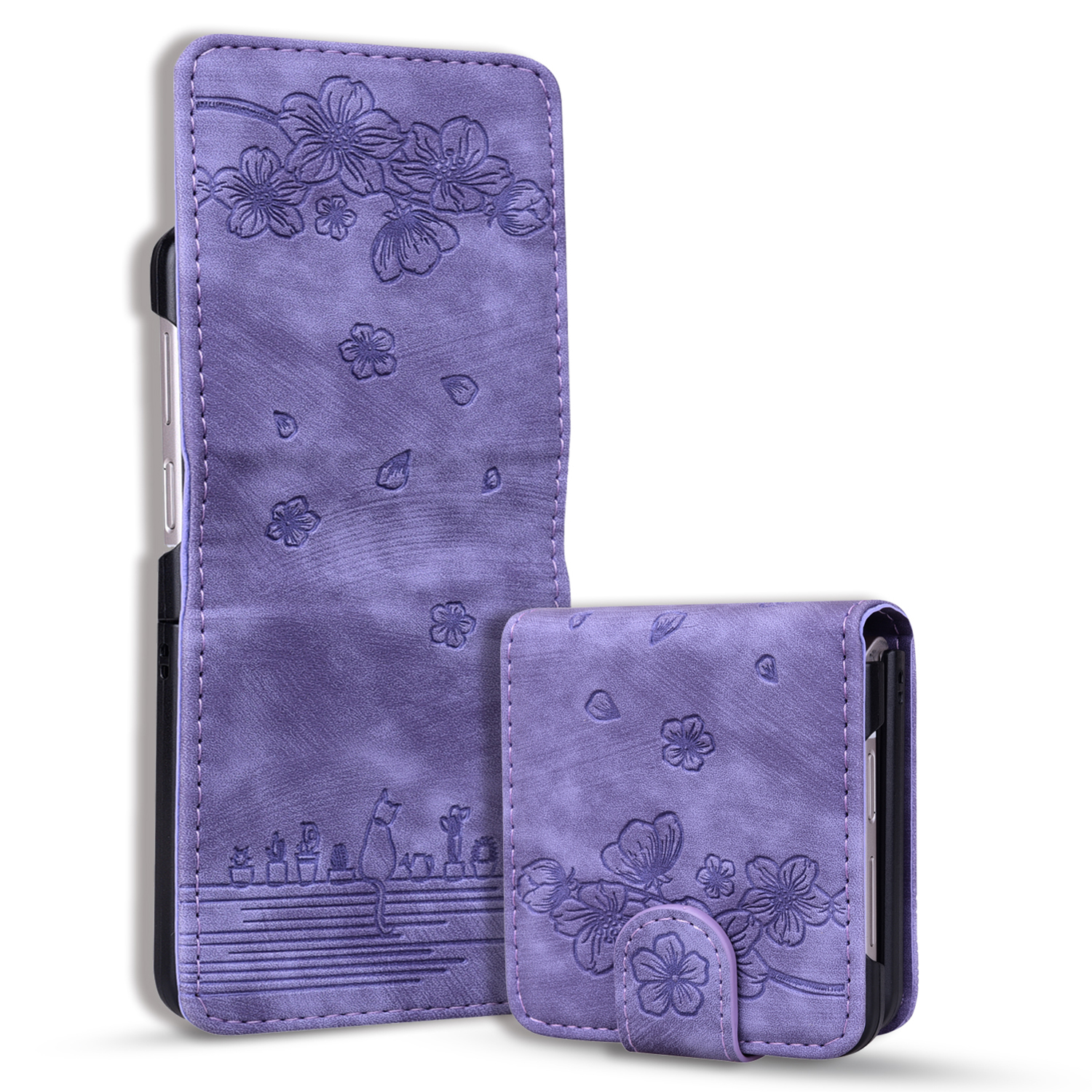 Für Samsung Galaxy Z Flip3 5G Gedruckte Katzenblumenabdeckung PU Lederkartenhalter Telefon Hülle - Lila, Samsung Galaxy Z Flip3 5G
Für Samsung Galaxy Z Flip3 5G Gedruckte Katzenblumenabdeckung PU Lederkartenhalter Telefon Hülle - Lila, Samsung Galaxy Z Flip3 5G