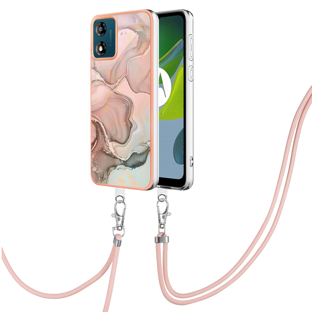 YB IMD Series-18 Style E Für Motorola Moto E13 4G Marmormuster Phone Hülle 2,0 mm TPU Schockfeste Abdeckung Mit Lanyard - Rosa, Motorola Moto E13 4G
YB IMD Series-18 Style E Für Motorola Moto E13 4G Marmormuster Phone Hülle 2,0 mm TPU Schockfeste Abdeckung Mit Lanyard - Rosa, Motorola Moto E13 4G