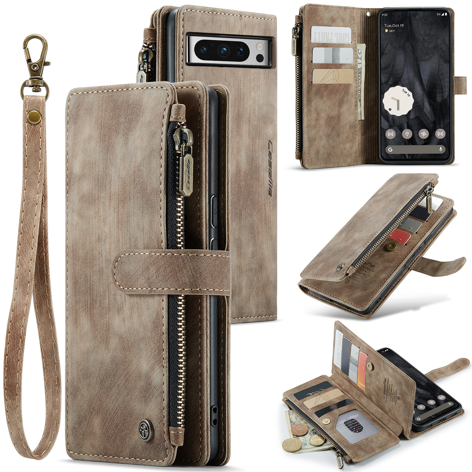 Caseme C30 -serie Für Google Pixel 8 Pro Reißverschluss Pocket Phone Hülle Card Slots Lederstand Cover Mit Riemen - Braun, Google Pixel 8 Pro
Caseme C30 -serie Für Google Pixel 8 Pro Reißverschluss Pocket Phone Hülle Card Slots Lederstand Cover Mit Riemen - Braun, Google Pixel 8 Pro