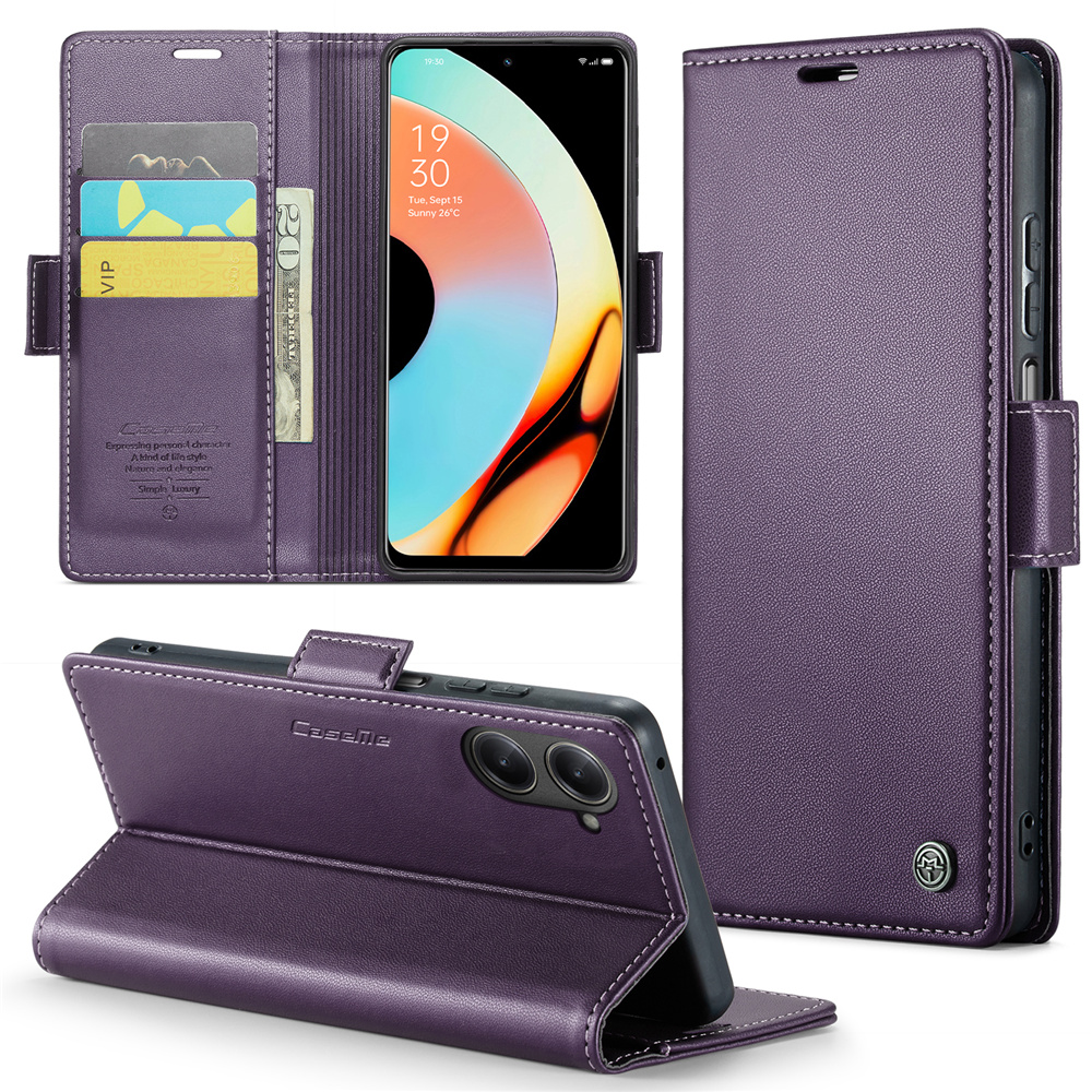 Caseme 023 Series Phone Stand Hülle Für Realme 10 Pro 5G RFID Blocking Wallet PU Lederabdeckung - Lila, Realme 10 Pro 5G
Caseme 023 Series Phone Stand Hülle Für Realme 10 Pro 5G RFID Blocking Wallet PU Lederabdeckung - Lila, Realme 10 Pro 5G