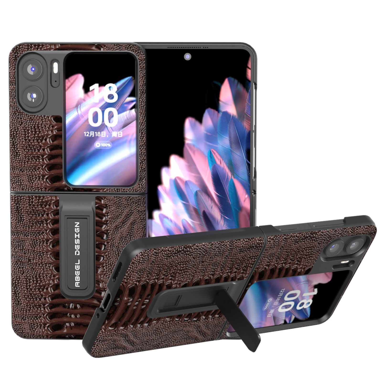 Abeel Für Oppo Finden Sie N2 Flip 5G Crocodile Texture Phone Hülle Echte Kuhleder+pc -kickständer Cover - Braun, Oppo Find N2 Flip 5G
Abeel Für Oppo Finden Sie N2 Flip 5G Crocodile Texture Phone Hülle Echte Kuhleder+pc -kickständer Cover - Braun, Oppo Find N2 Flip 5G