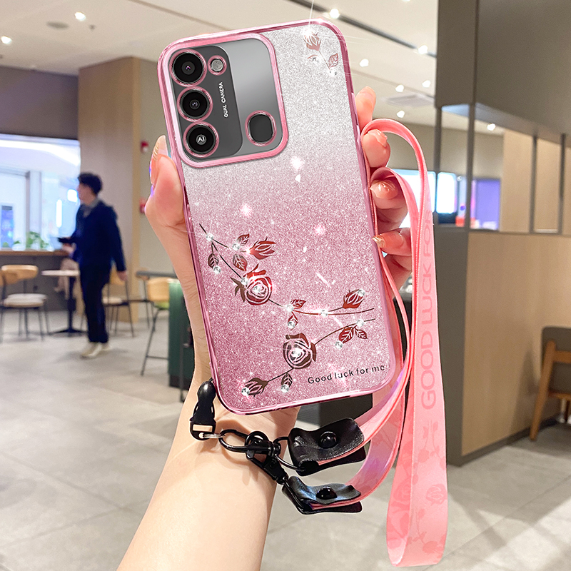 Für Tecno Spark Go 2022 Anti-staub Glitter Blumenmuster Phone Hülle Gradient Tpu-rückdecke Mit Riemen - Roségold, Tecno Spark Go 2022
Für Tecno Spark Go 2022 Anti-staub Glitter Blumenmuster Phone Hülle Gradient Tpu-rückdecke Mit Riemen - Roségold, Tecno Spark Go 2022
