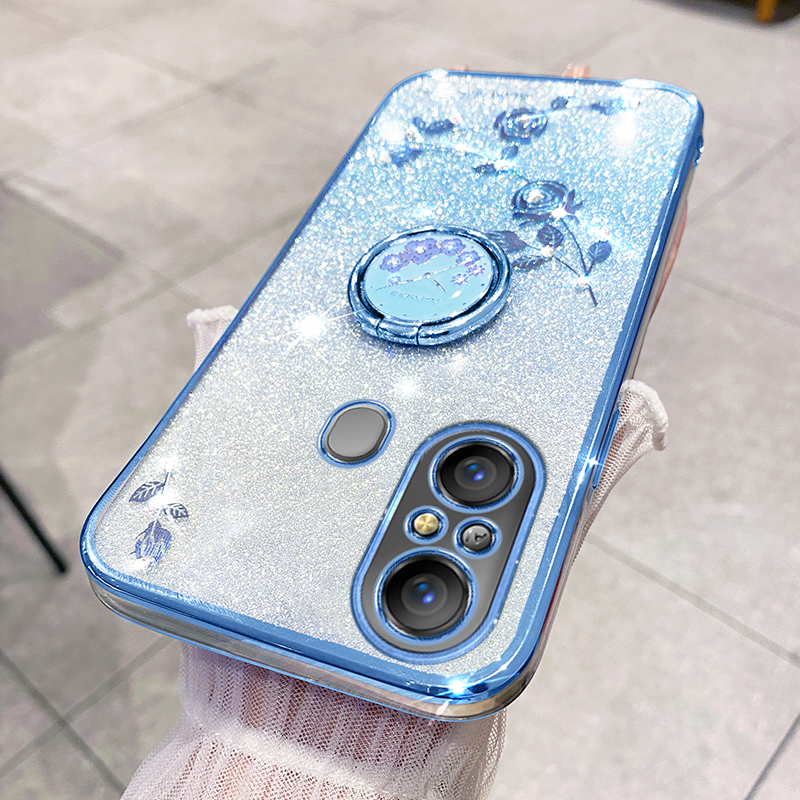 Für Itel A58 / Itel A58 Pro / Itel A49 Ring Kickstand Glitzer -gradient TPU -deckungsblumenmuster Telefonhülle - Blau, Itel A58
Für Itel A58 / Itel A58 Pro / Itel A49 Ring Kickstand Glitzer -gradient TPU -deckungsblumenmuster Telefonhülle - Blau, Itel A58