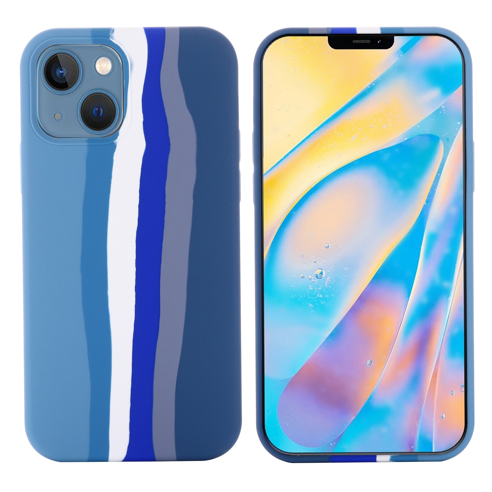 Für Iphone 15 Plus Regenbogen Gummiert Flüssiges Silikon+pc Rückenabdeckung Faserfaser Telefonhülle - Blau, iPhone 15 Plus
Für Iphone 15 Plus Regenbogen Gummiert Flüssiges Silikon+pc Rückenabdeckung Faserfaser Telefonhülle - Blau, iPhone 15 Plus