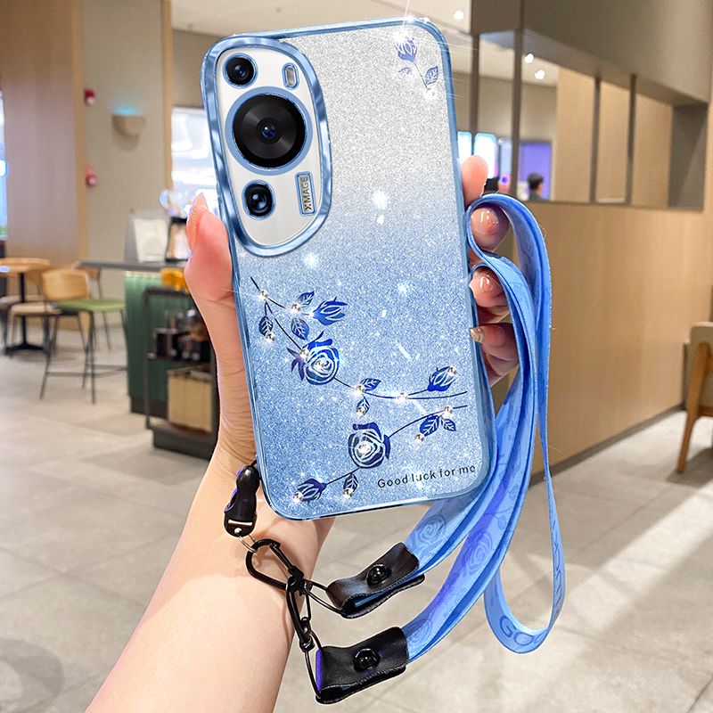Für Huawei P60 Art Glitter Blumenhülle Hülle Gradienten TPU Anti-scratch-abdeckung Mit Riemen - Blau, Huawei P60 Art
Für Huawei P60 Art Glitter Blumenhülle Hülle Gradienten TPU Anti-scratch-abdeckung Mit Riemen - Blau, Huawei P60 Art