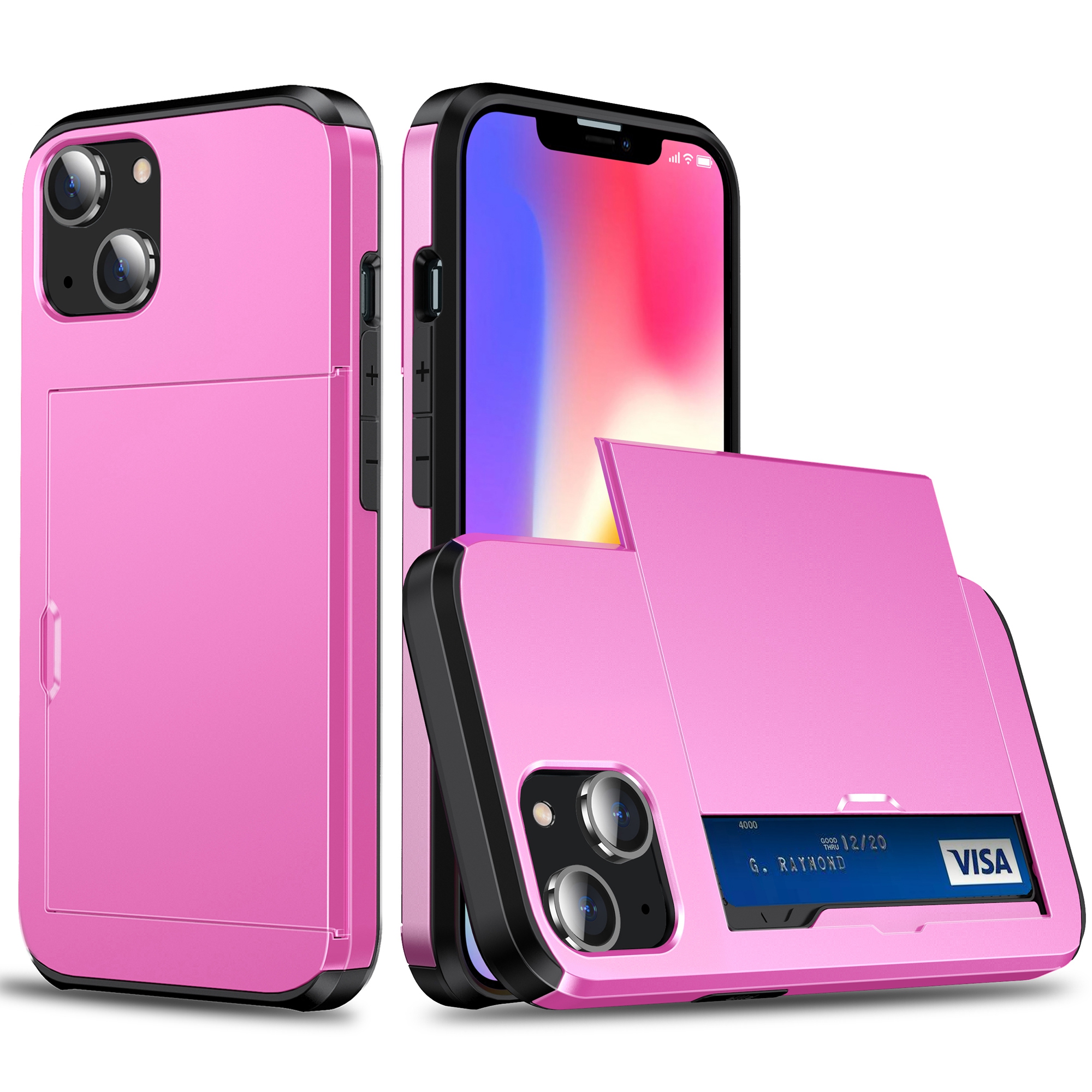 Kartenhalter-telefonhülle Für Iphone 15 Plus, TPU + PC Dual Layer Anti-drop-telefonabdeckung - Rosa, iPhone 15 Plus
Kartenhalter-telefonhülle Für Iphone 15 Plus, TPU + PC Dual Layer Anti-drop-telefonabdeckung - Rosa, iPhone 15 Plus