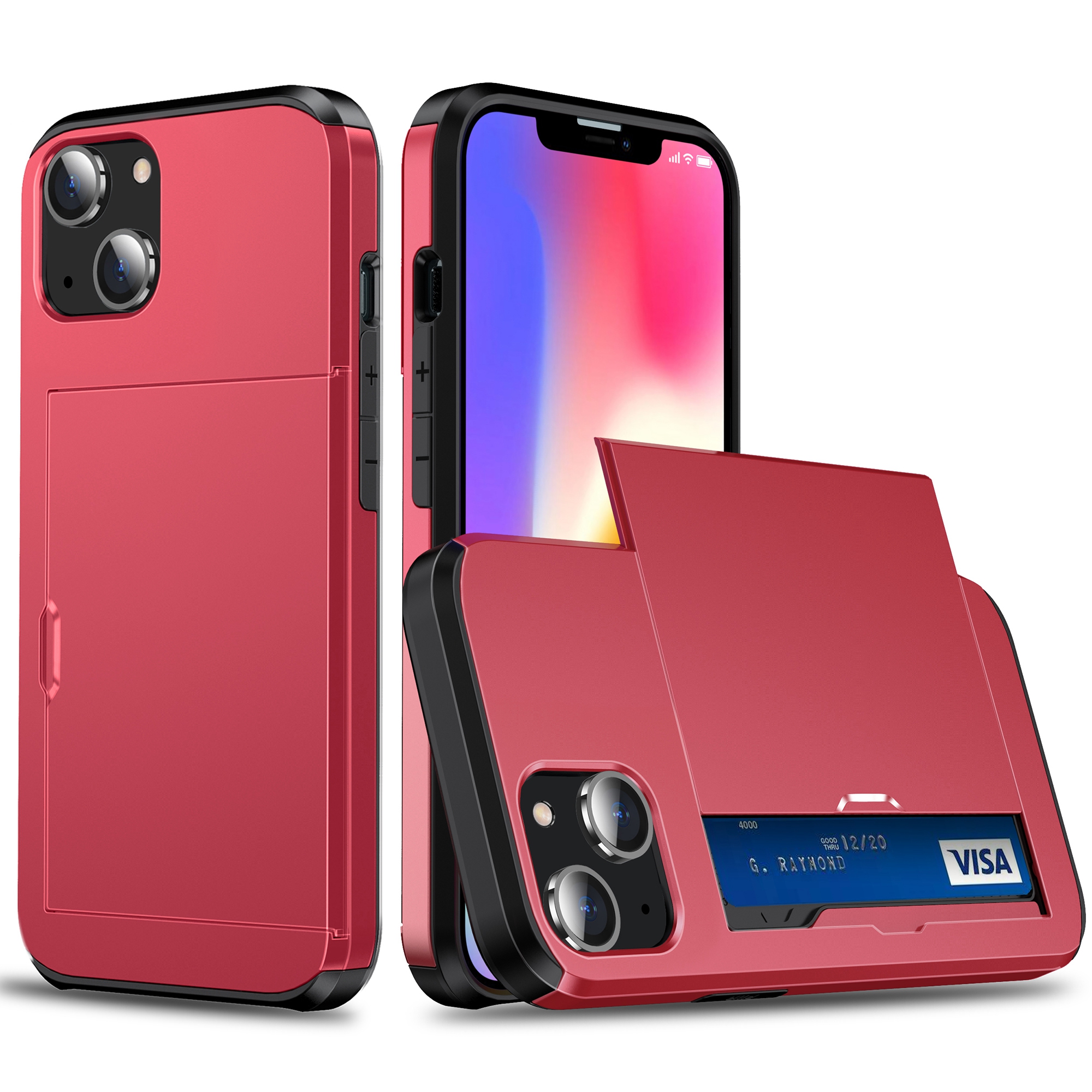 Kartenhalter-telefonhülle Für Iphone 15 Plus, TPU + PC Dual Layer Anti-drop-telefonabdeckung - Rot, iPhone 15 Plus
Kartenhalter-telefonhülle Für Iphone 15 Plus, TPU + PC Dual Layer Anti-drop-telefonabdeckung - Rot, iPhone 15 Plus