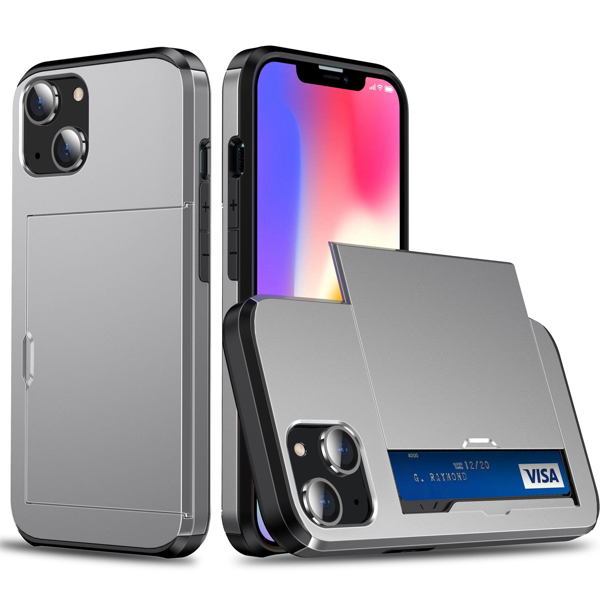 Kartenhalter-telefonhülle Für Iphone 15 Plus, TPU + PC Dual Layer Anti-drop-telefonabdeckung - Grau, iPhone 15 Plus
Kartenhalter-telefonhülle Für Iphone 15 Plus, TPU + PC Dual Layer Anti-drop-telefonabdeckung - Grau, iPhone 15 Plus
