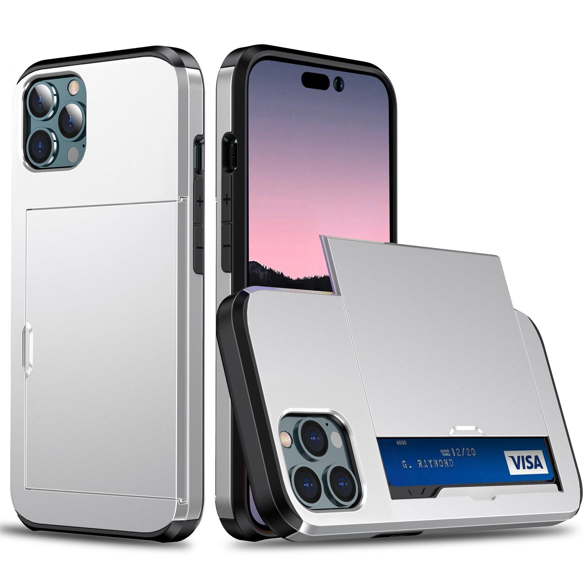 Dia -kartenhalter -telefonabdeckung Für Iphone 15 Pro, TPU + PC Dual Layer Phone Protective Case - Silber, iPhone 15 Pro
Dia -kartenhalter -telefonabdeckung Für Iphone 15 Pro, TPU + PC Dual Layer Phone Protective Case - Silber, iPhone 15 Pro