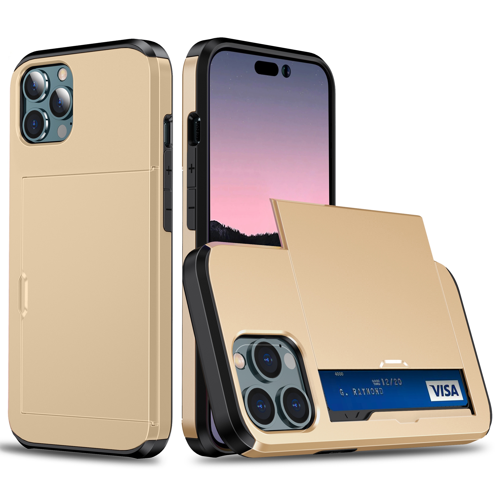 Telefonhülle Mit Dia-kartenhalter Für Iphone 15 Pro Max, Anti-kratzer-tpu + Pc-telefonabdeckung - Gold, iPhone 15 Pro Max
Telefonhülle Mit Dia-kartenhalter Für Iphone 15 Pro Max, Anti-kratzer-tpu + Pc-telefonabdeckung - Gold, iPhone 15 Pro Max